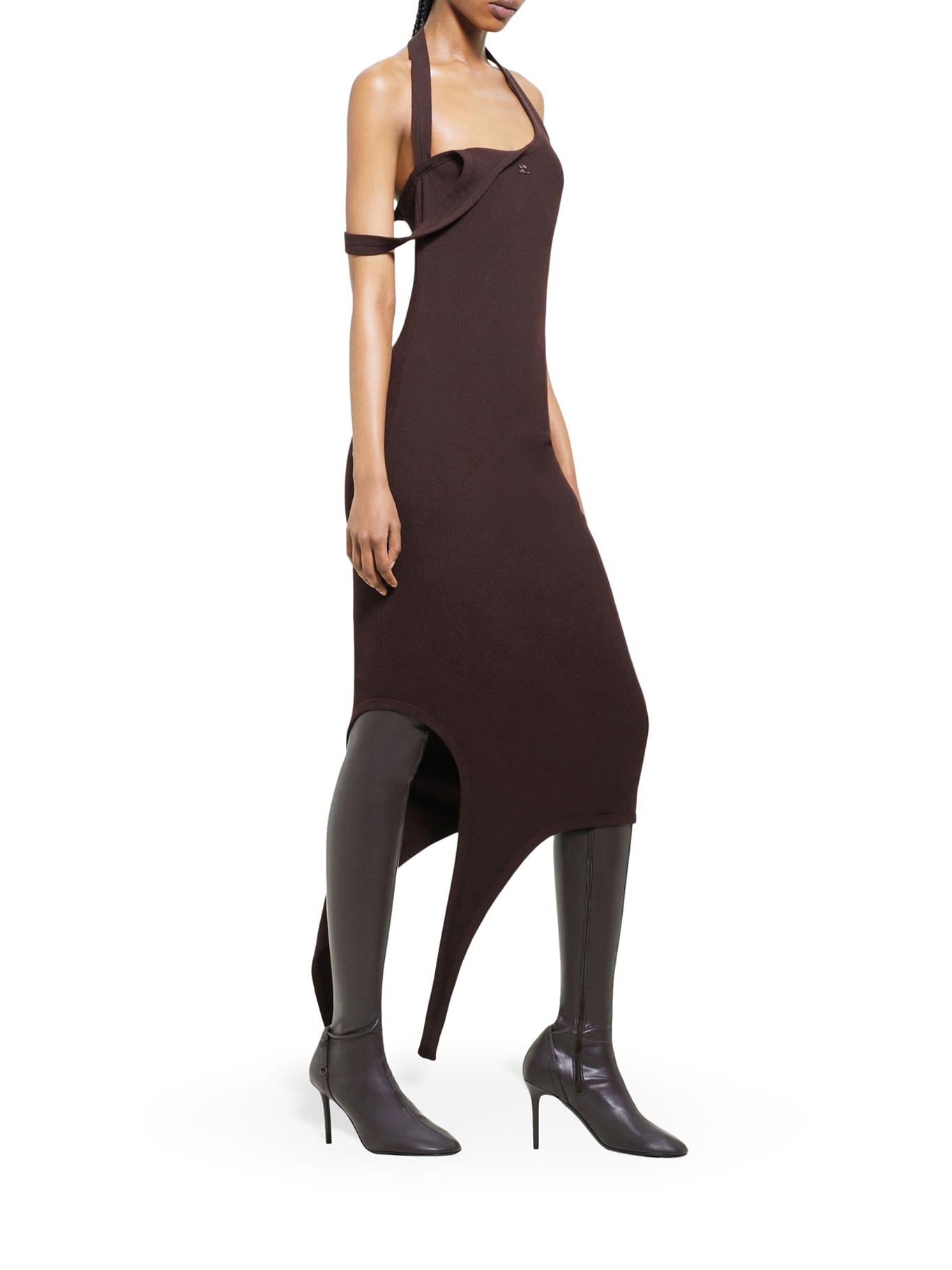 Courrèges Knit Dress In Brown