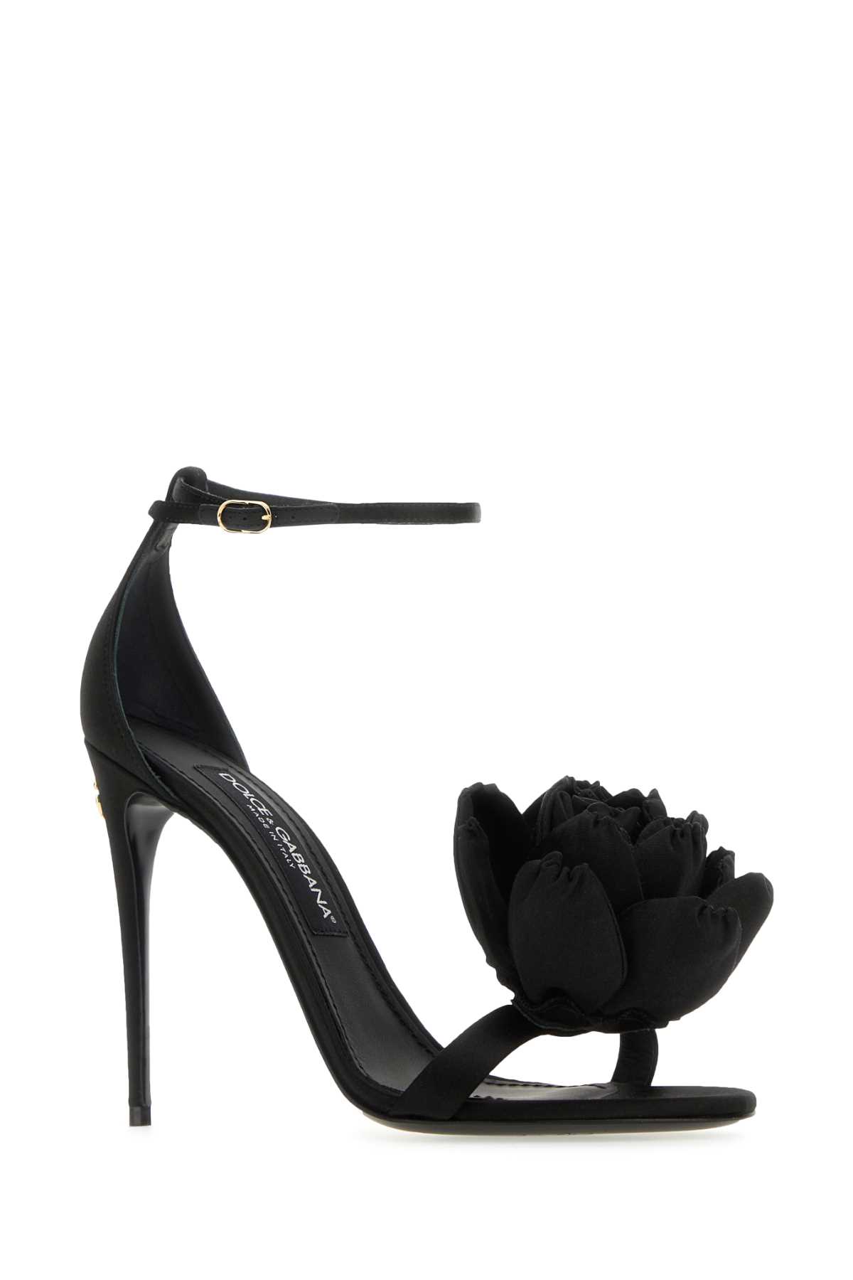 Shop Dolce & Gabbana Black Satin Keira Sandals In Nero