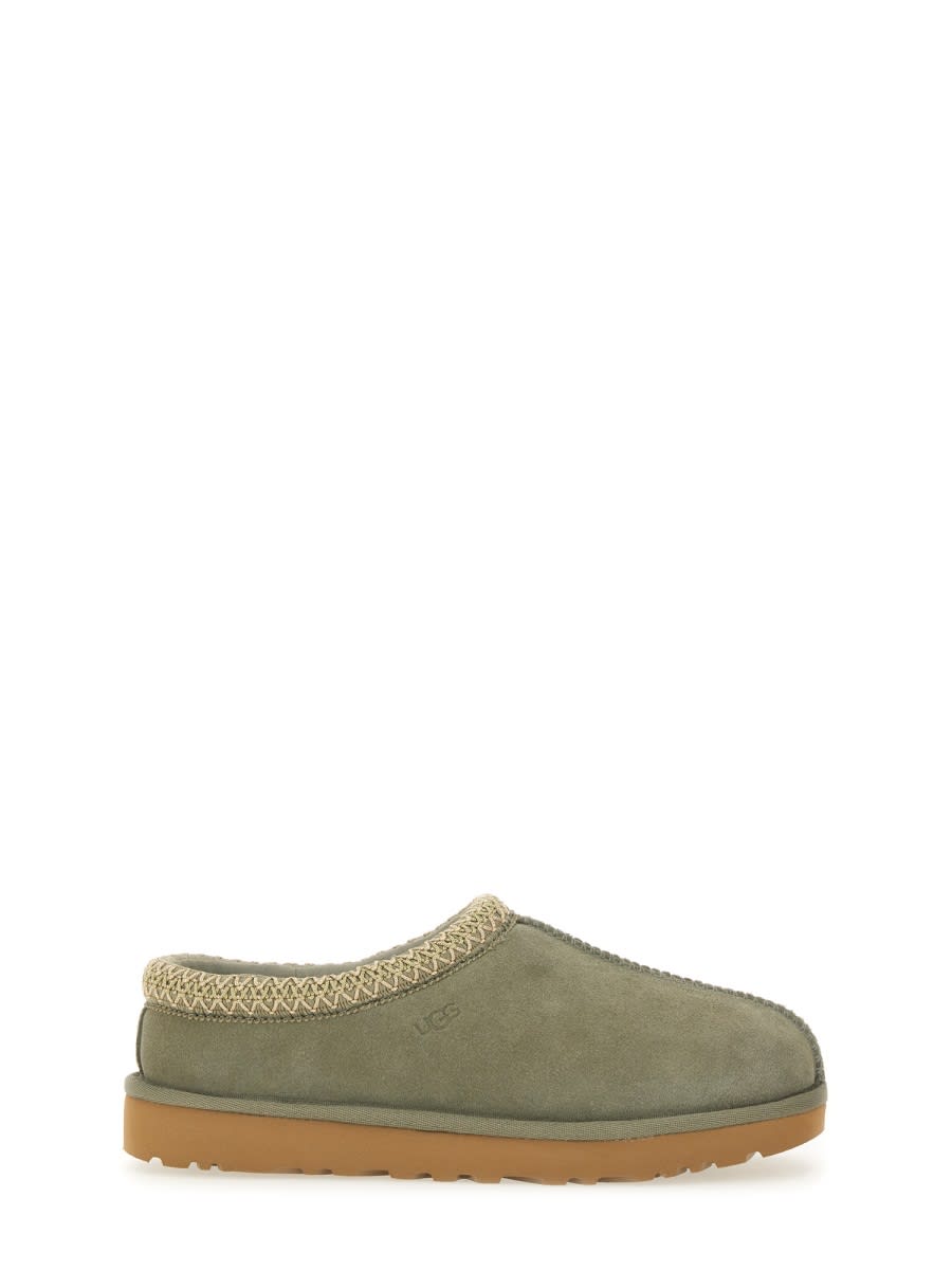 Ugg Tasman Wool-blend Fleece-lined Embroidered Suede Slippers In Multi