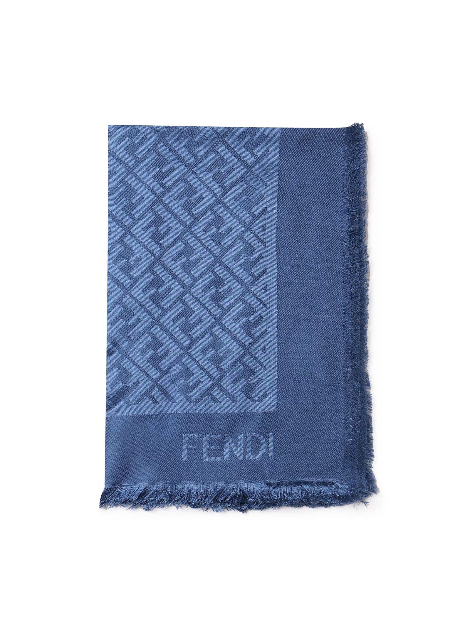 Shop Fendi Shoulder Scarf Ff In Blue