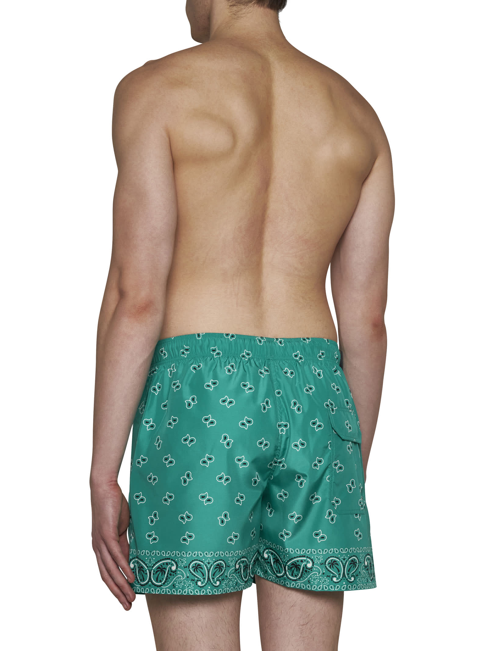 Shop Palm Angels Swimming Trunks In Green Green