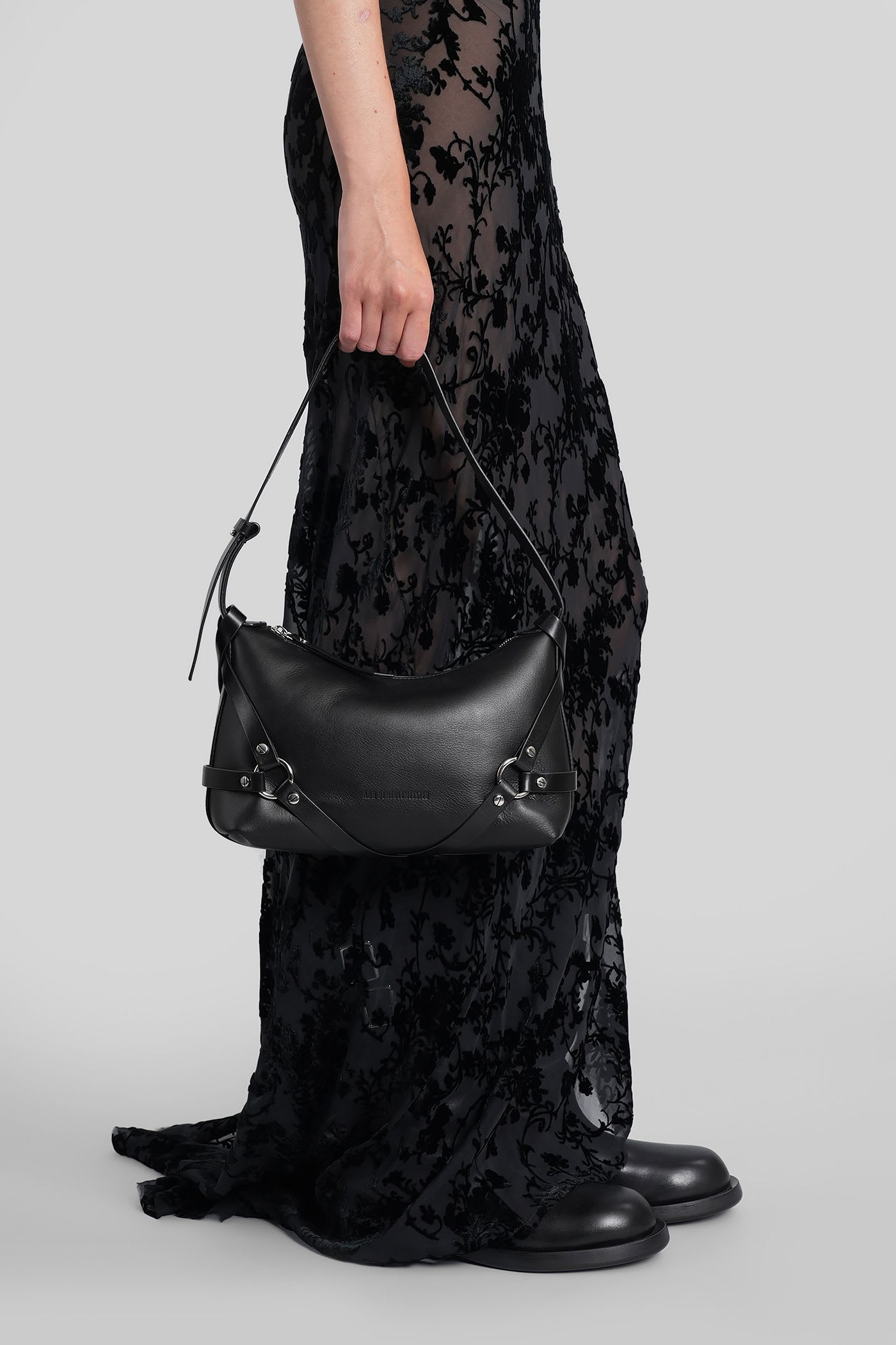Ann Demeulemeester Tamar Shoulder Bag In Black Leather In Black