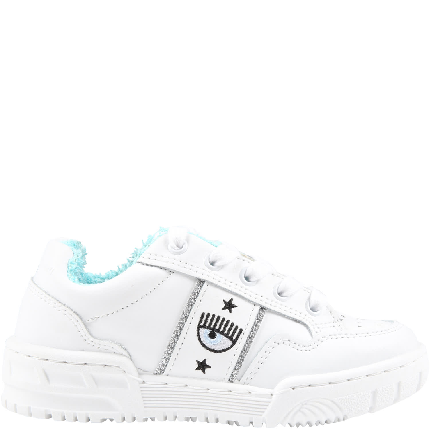 Chiara Ferragni White Sneakers For Girl With Iconic Eye