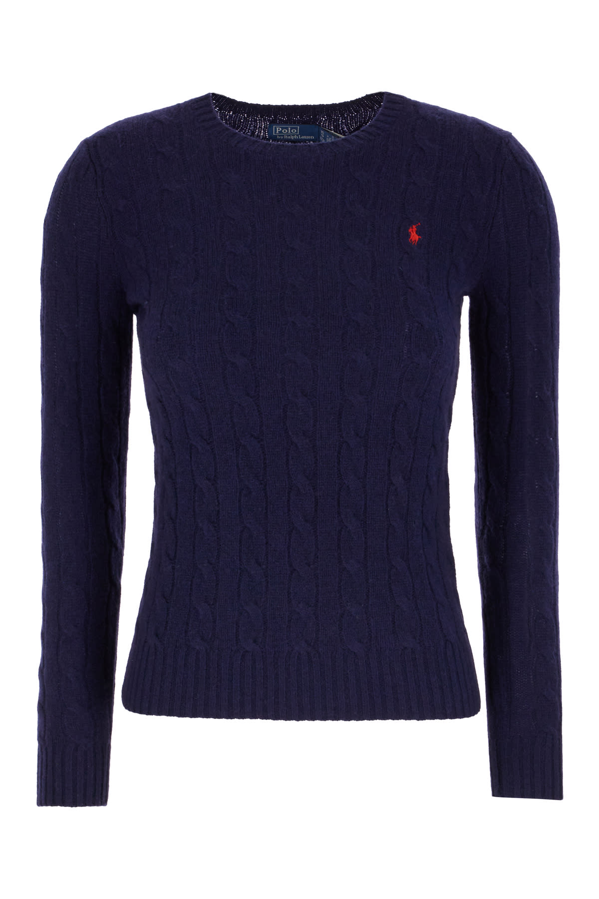 Polo Ralph Lauren Navy Blue Wool And Cashmere Sweater In Hunter Navy