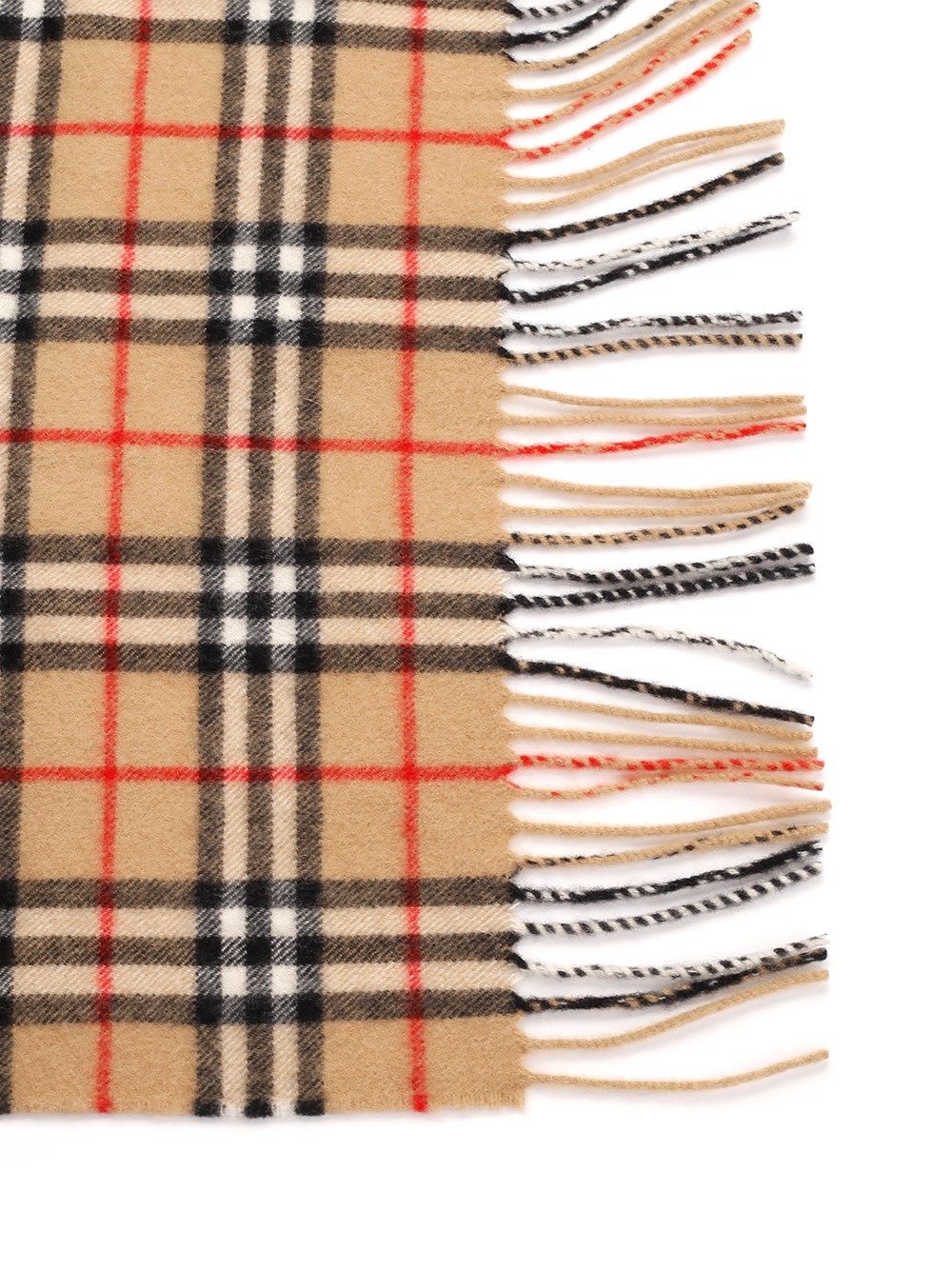 Shop Burberry Happy Scarf In Check Cashmere In Beige