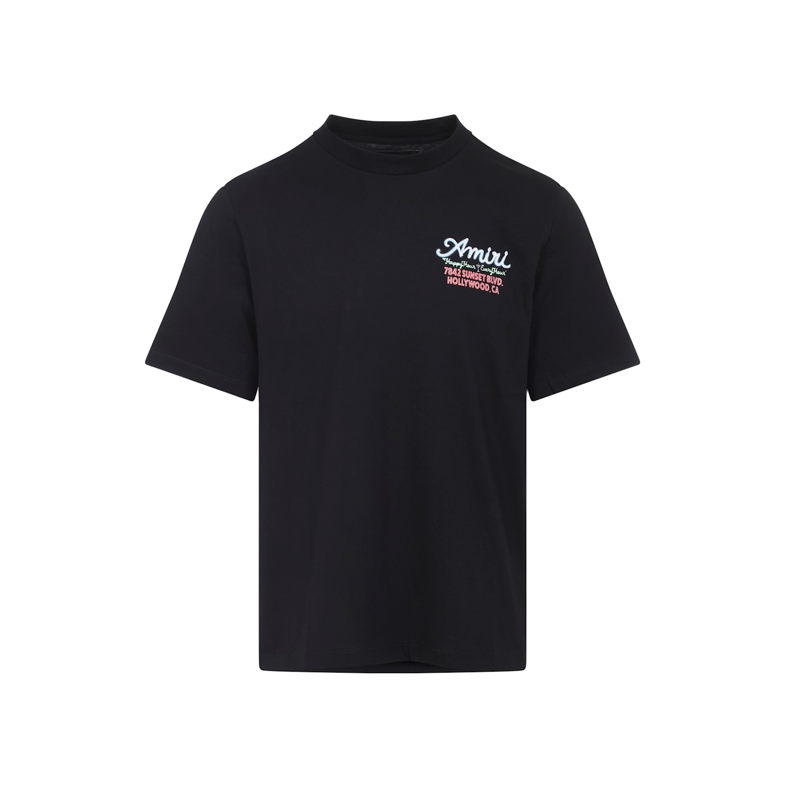 Amiri Mens Neon Lights Graphic-print Cotton T-shirt Black Xl In Black