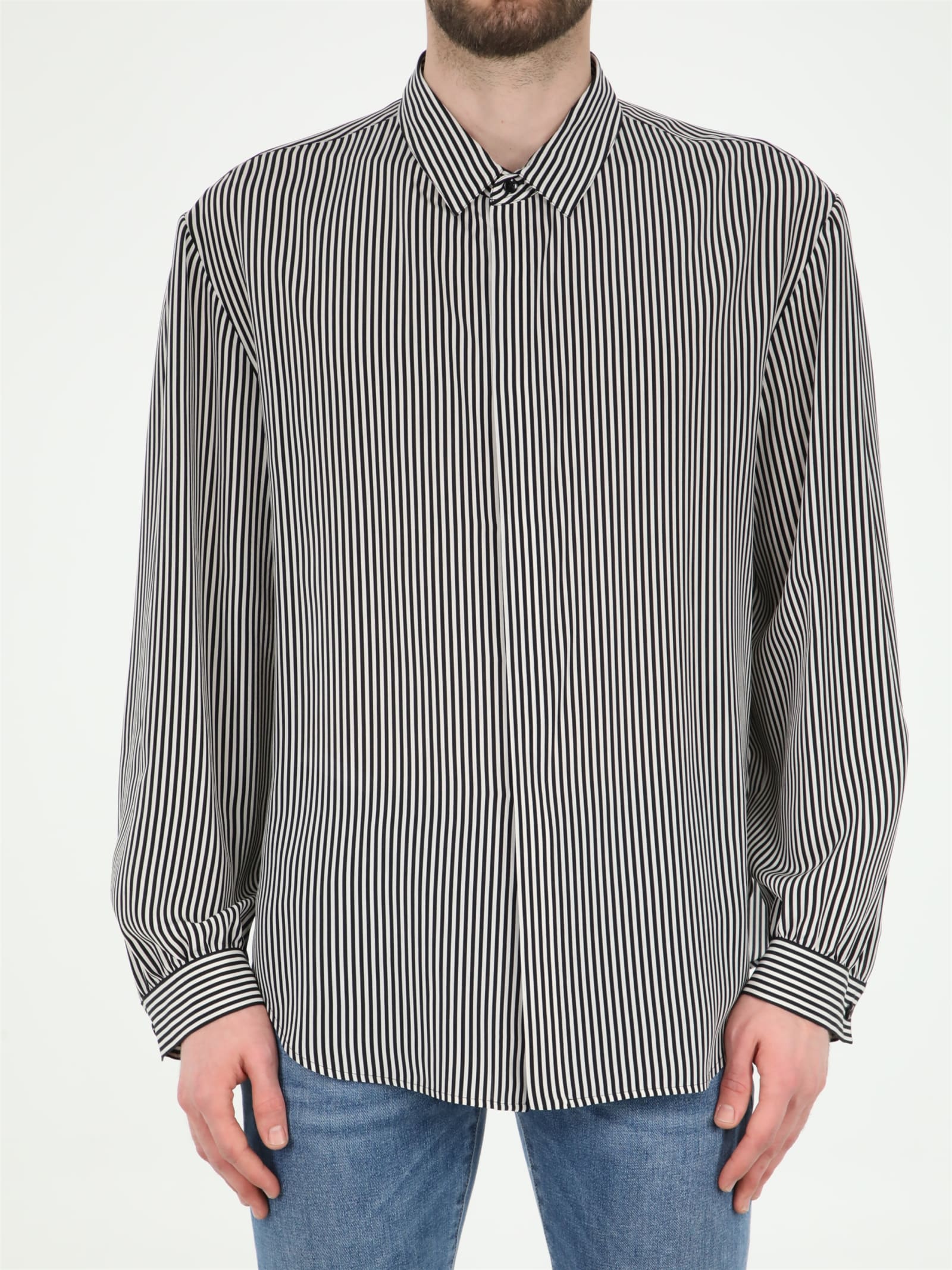 Saint Laurent Striped Silk Shirt