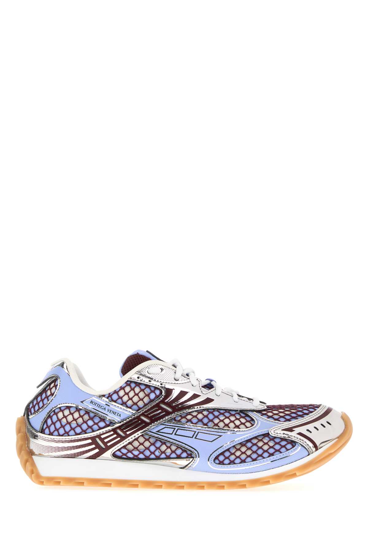 Bottega Veneta Men Orbit Leather And Mesh Sneakers In Multi