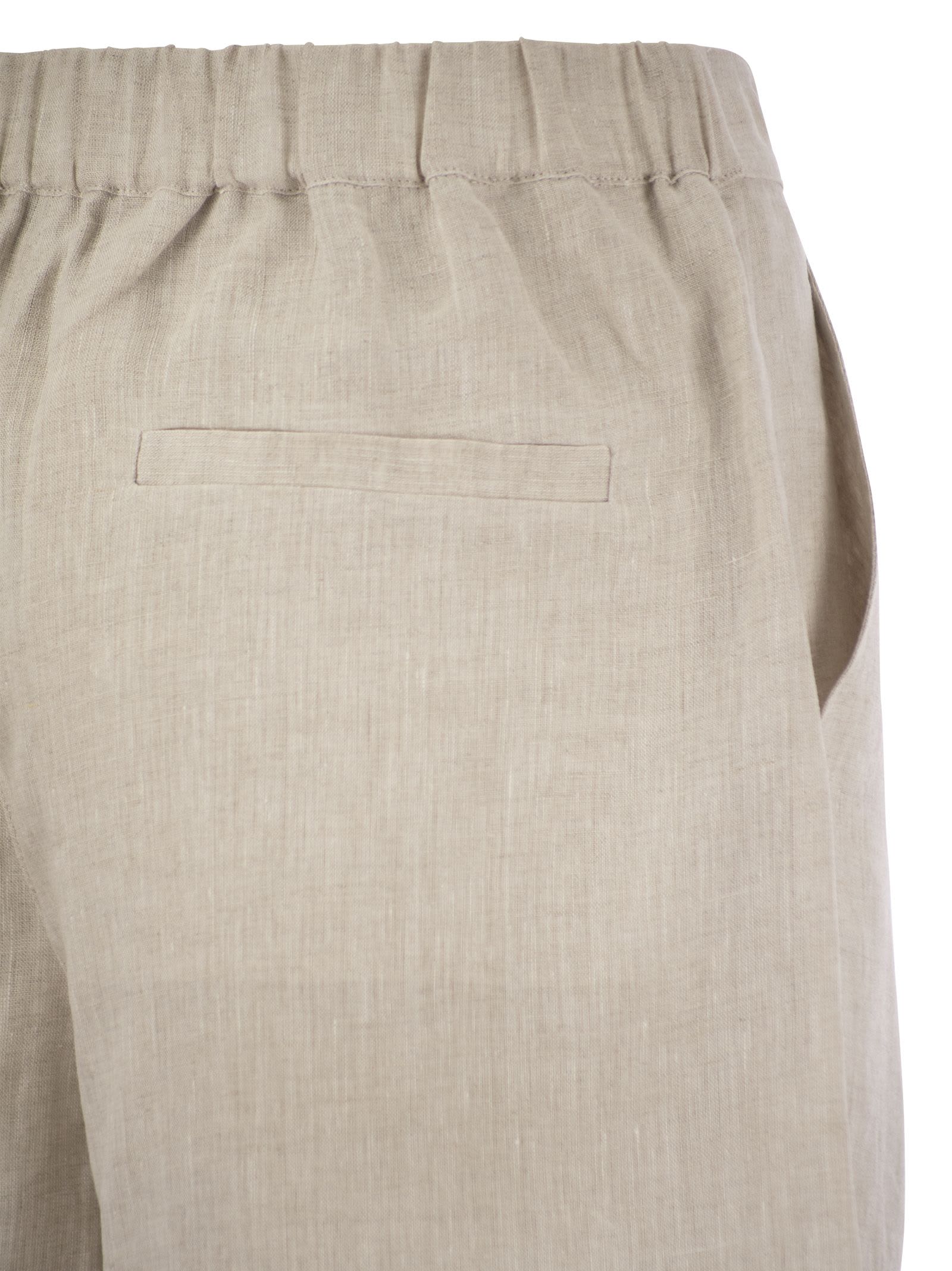 Shop Brunello Cucinelli Linen Shorts  In Natural