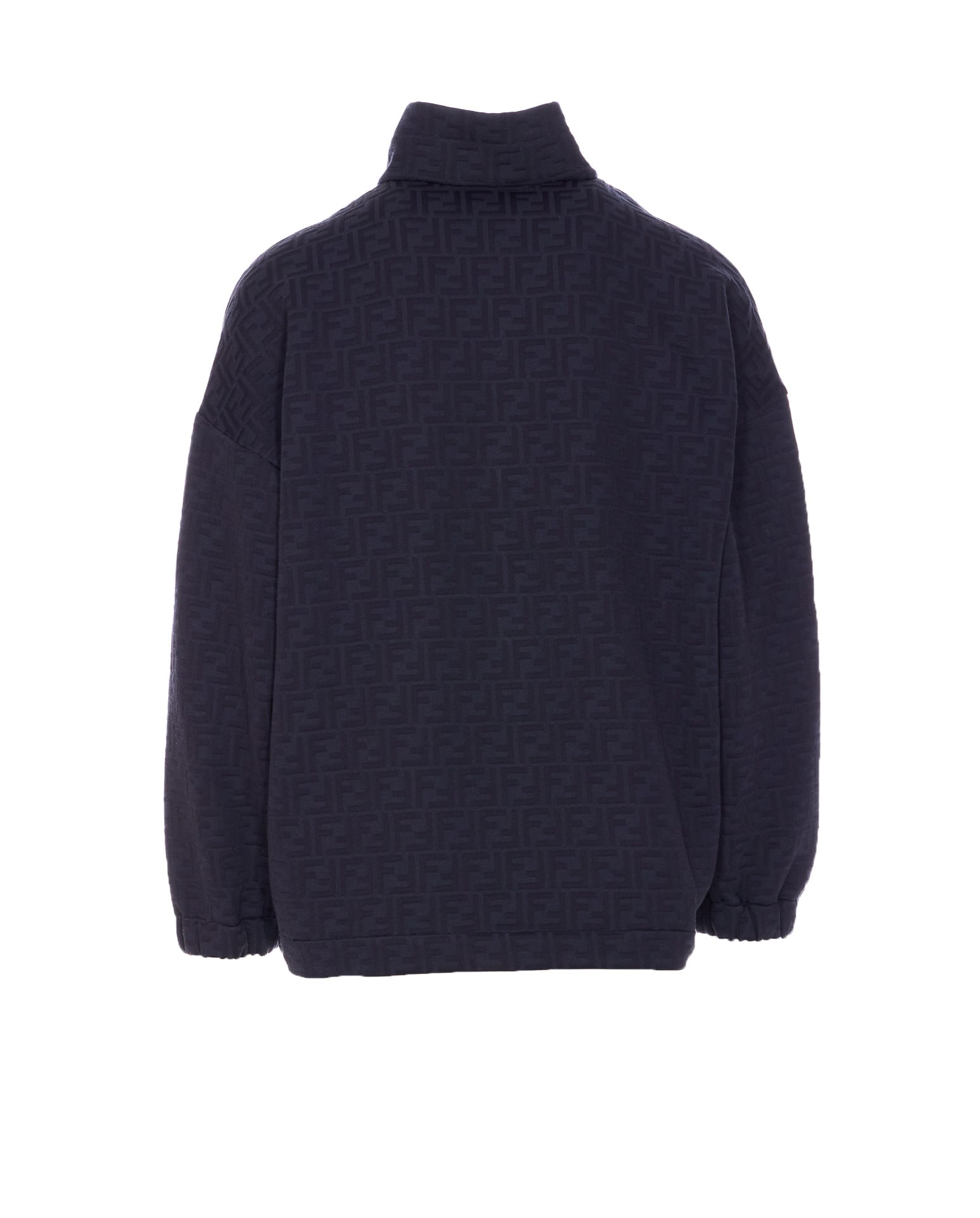 Fendi Felted Bomber Jacket In Blue