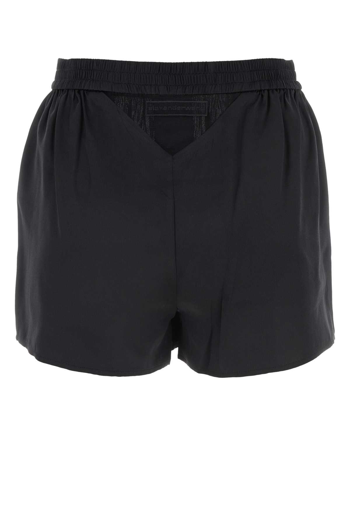 Shop Alexander Wang Black Satin Shorts