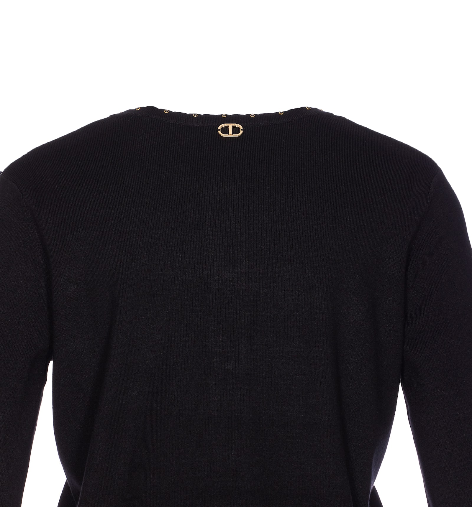 Twinset Embellished Stud-detail Cardigan In Black