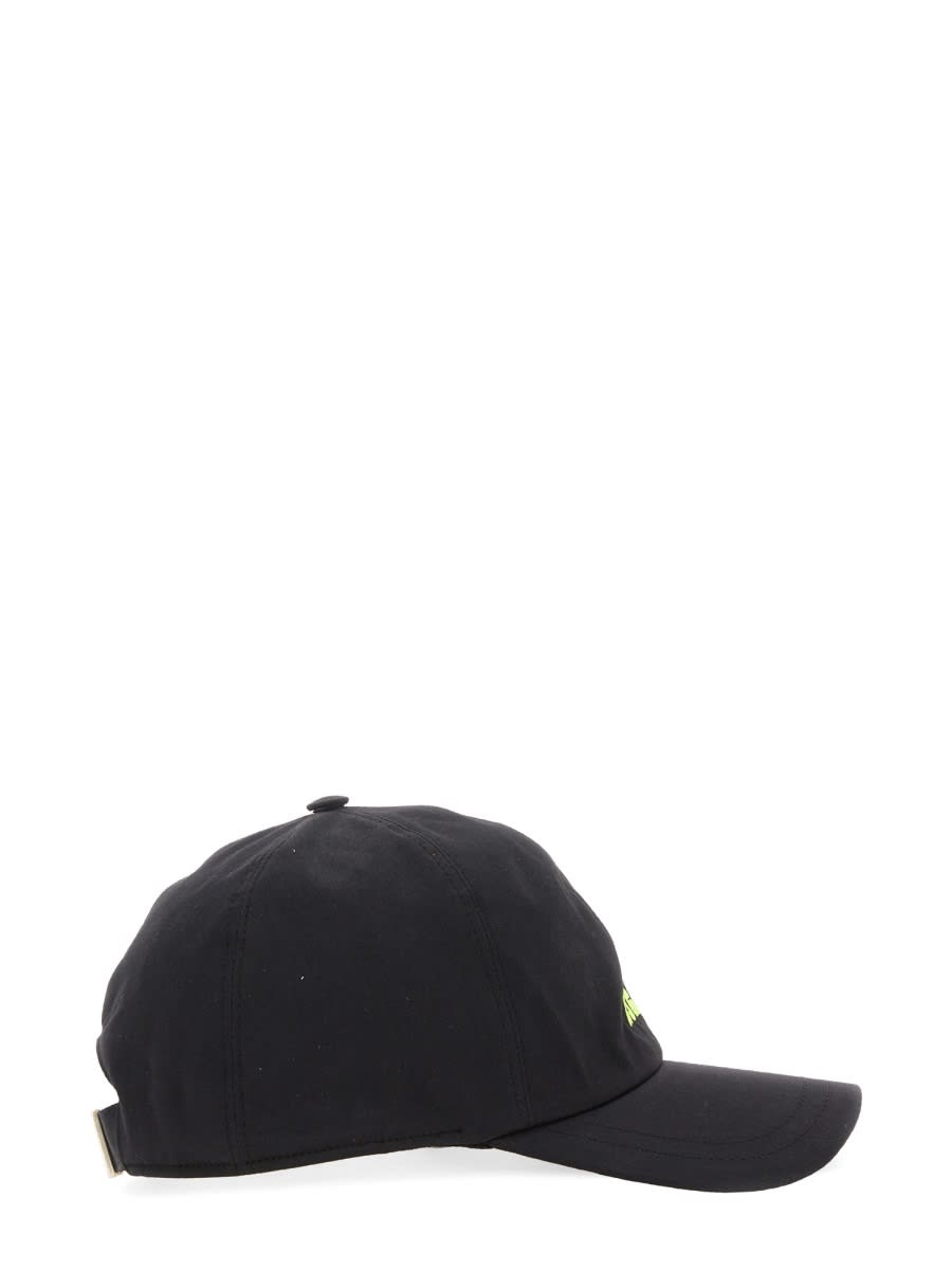 Msgm Logo-embroidered Baseball Cap In Black