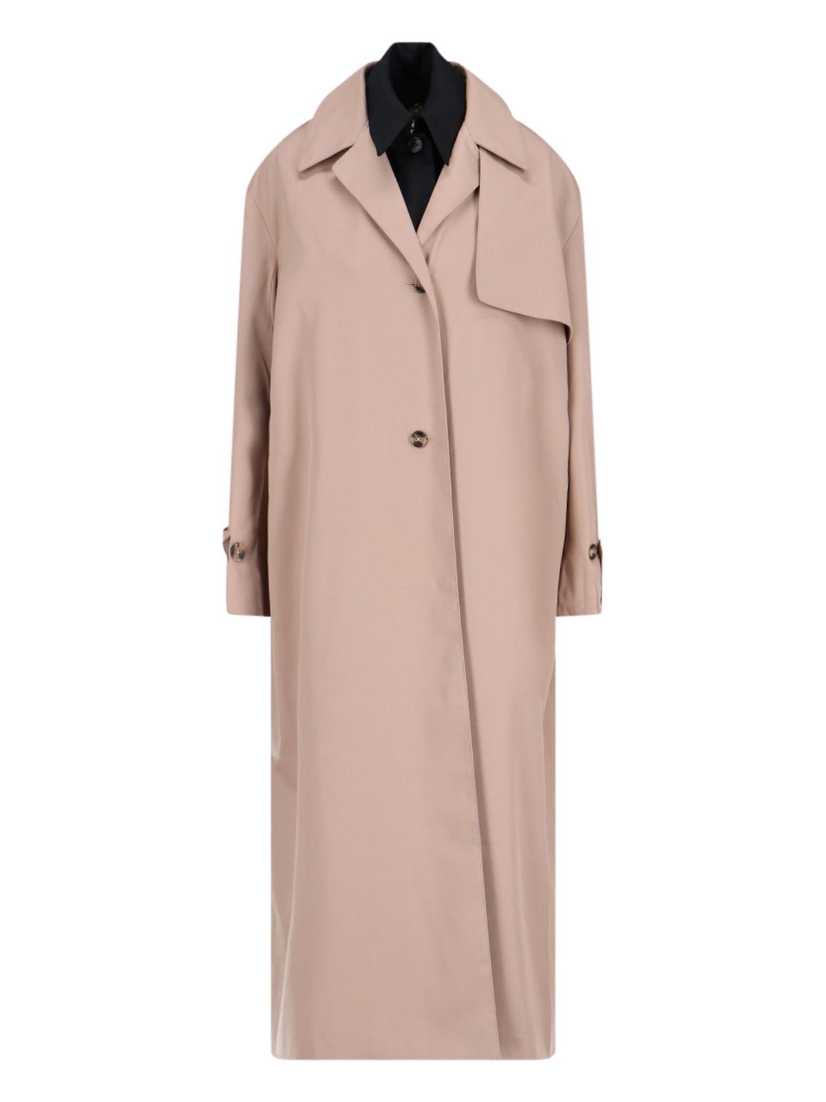 Shop Rokh Double Layer Trench Coat In Beige