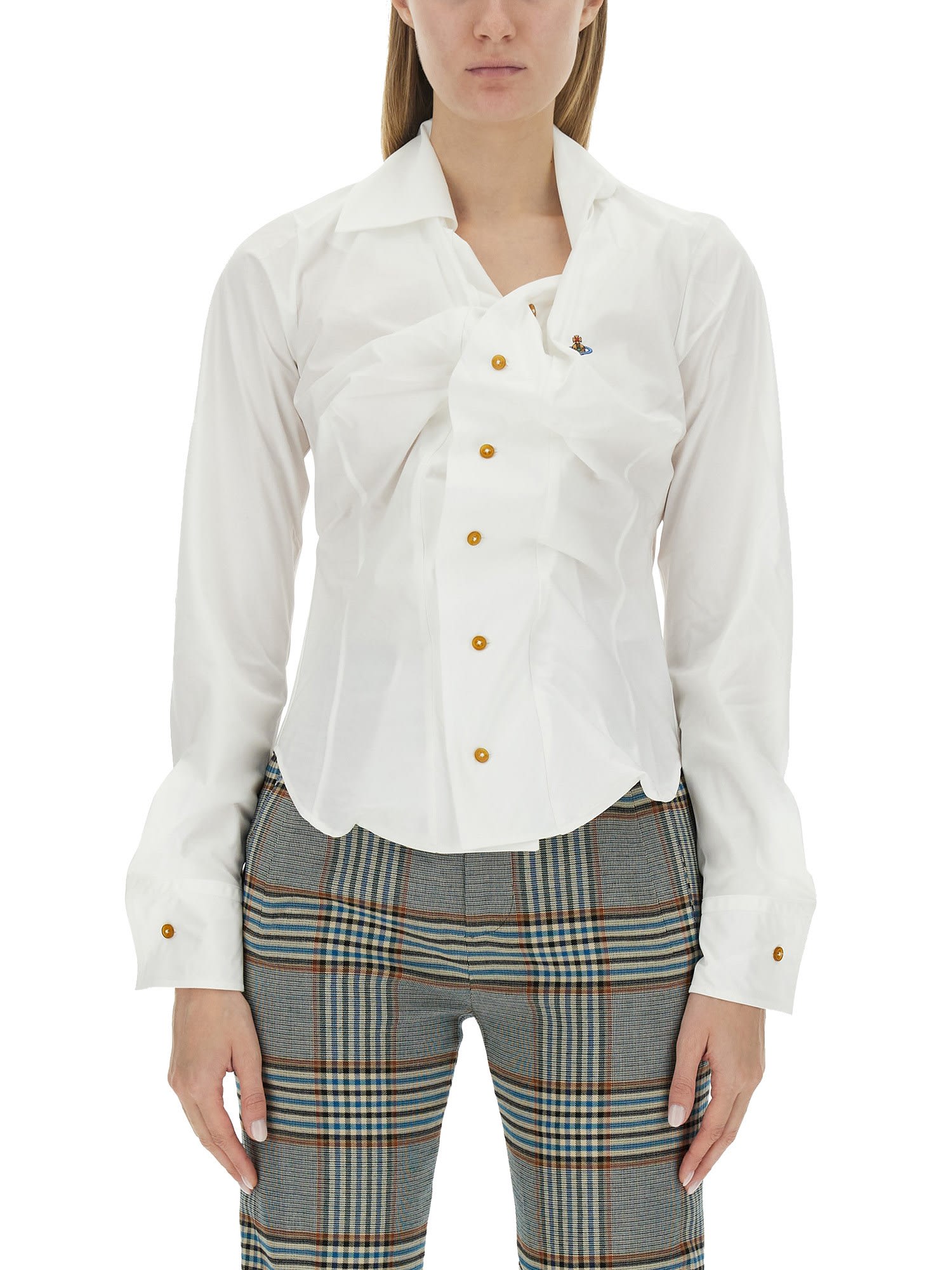 Shop Vivienne Westwood Drunken Shirt In White