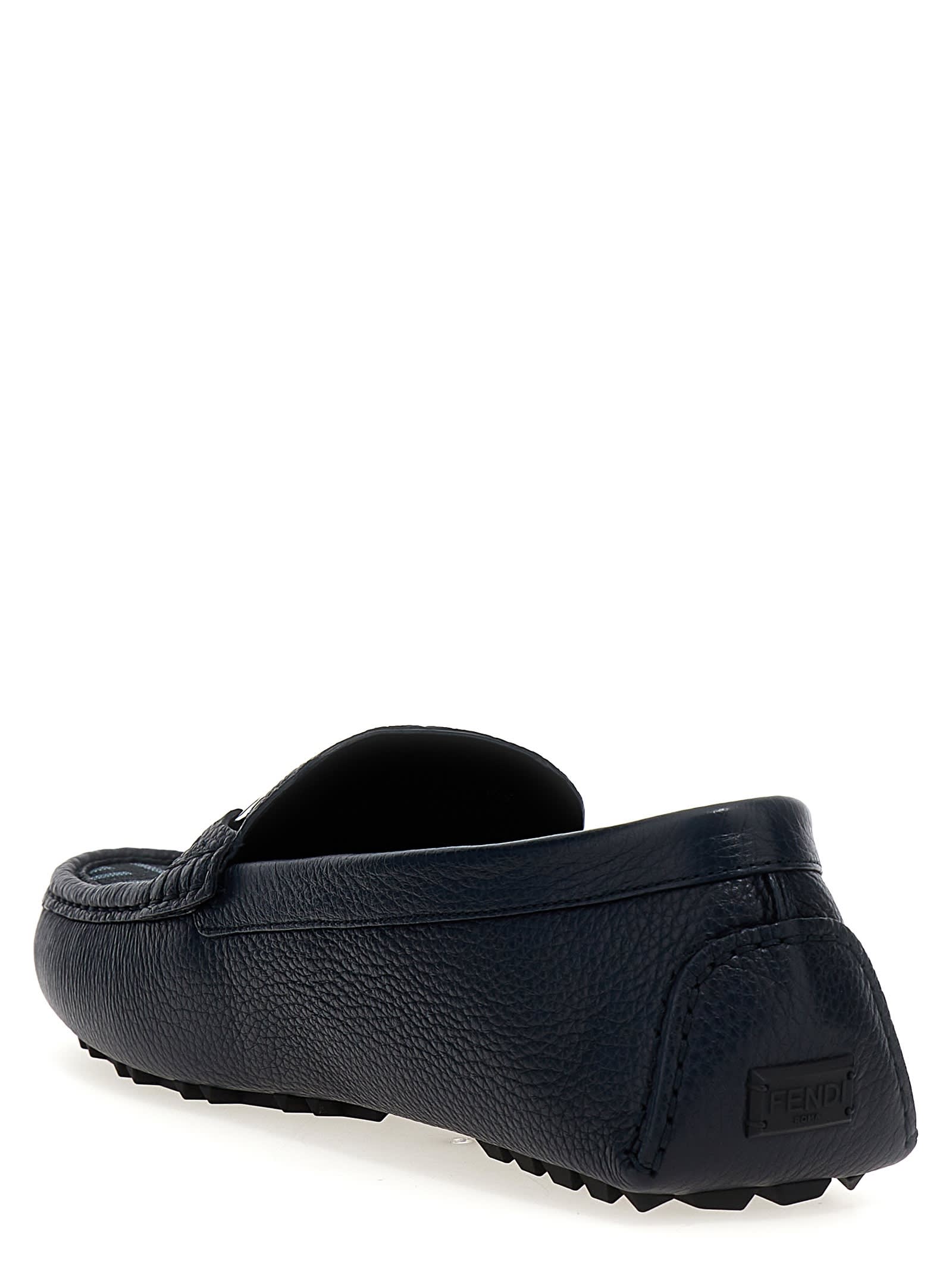 Shop Fendi Driver Olock Loafers