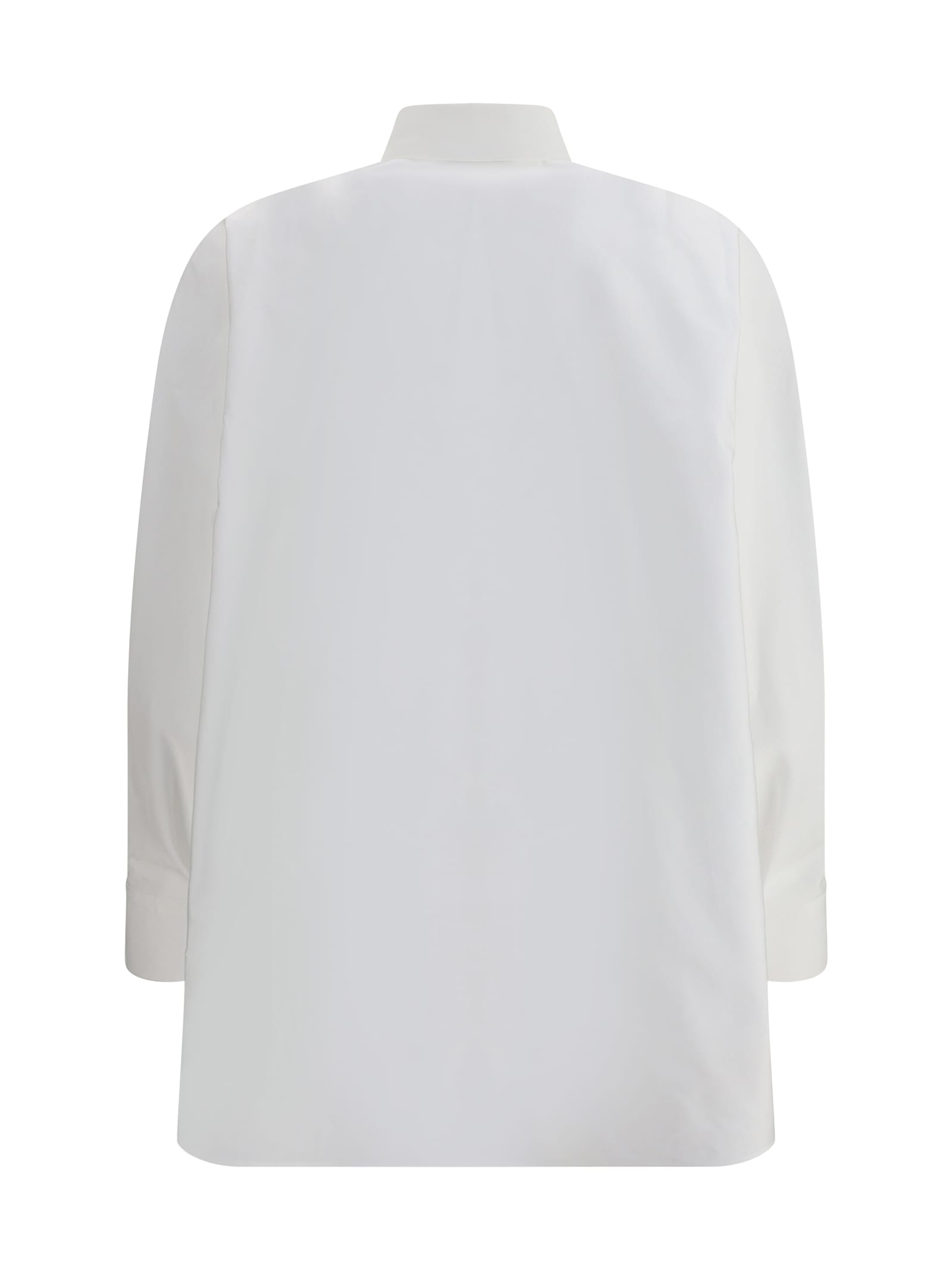 Givenchy Oversized Shirt In Poplin With Open Back In White