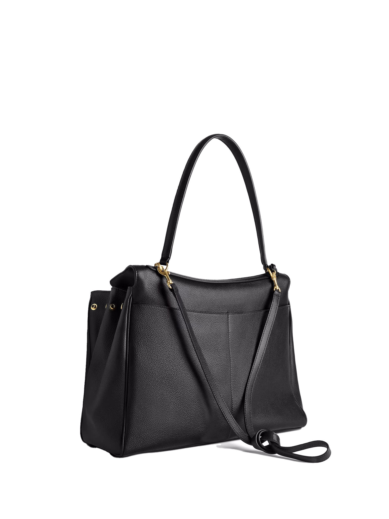 Balenciaga Large Rodeo Leather Top Handle Bag In Black