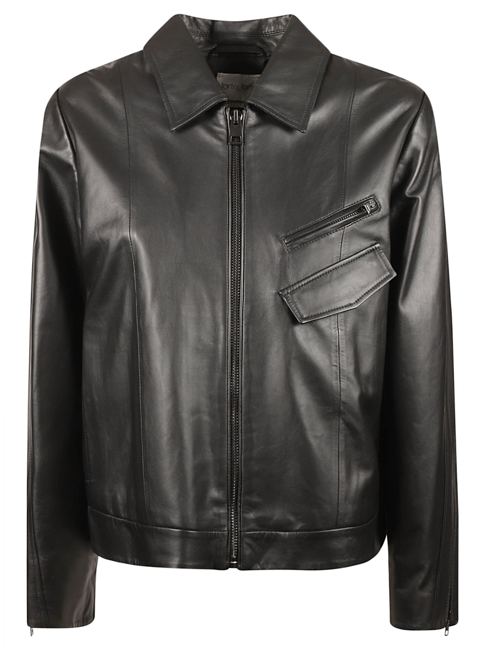 Forte_Forte Classic Zipped Leather Jacket