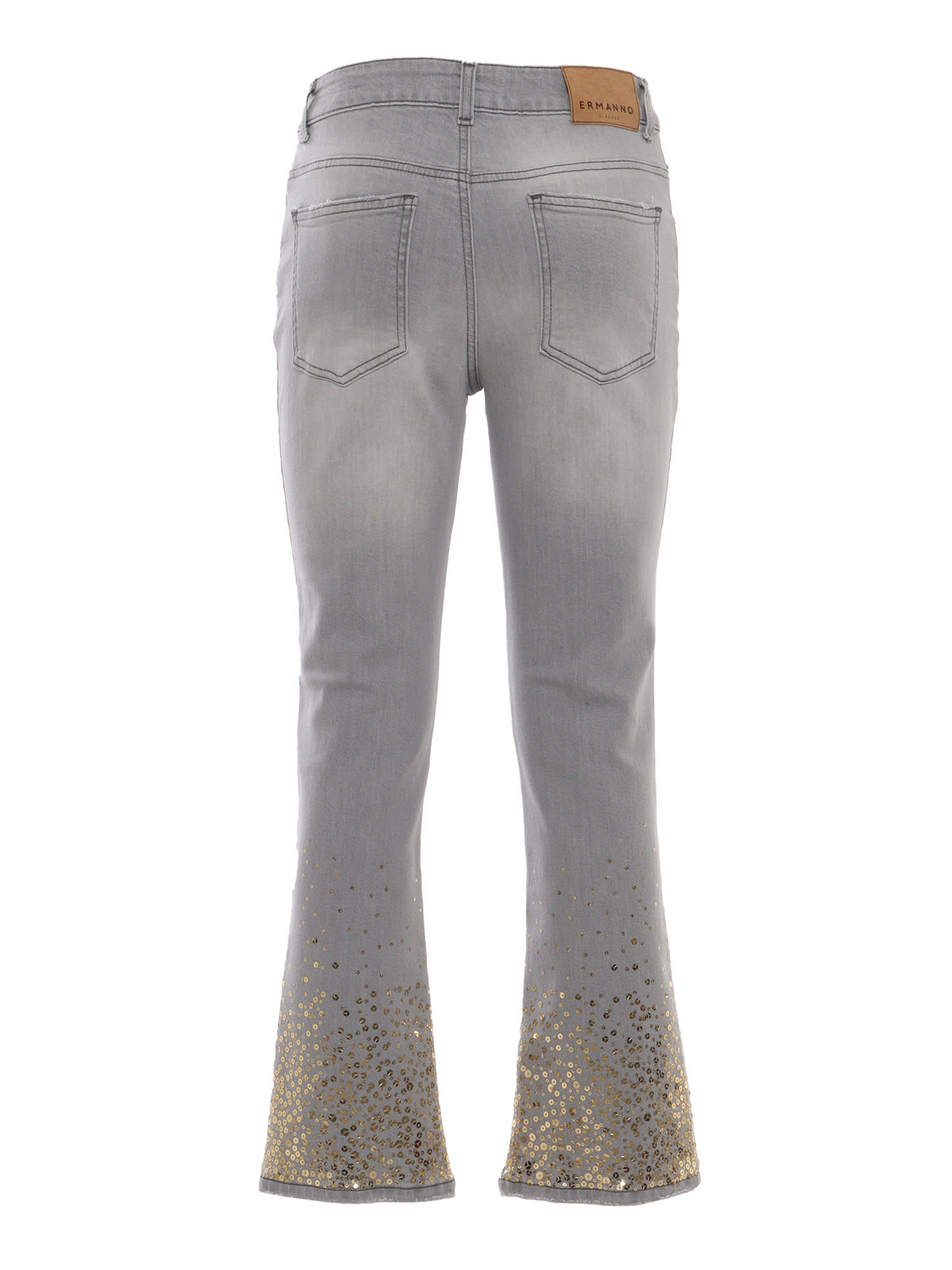 Shop Ermanno Ermanno Scervino Jeans With Sequins In Grey