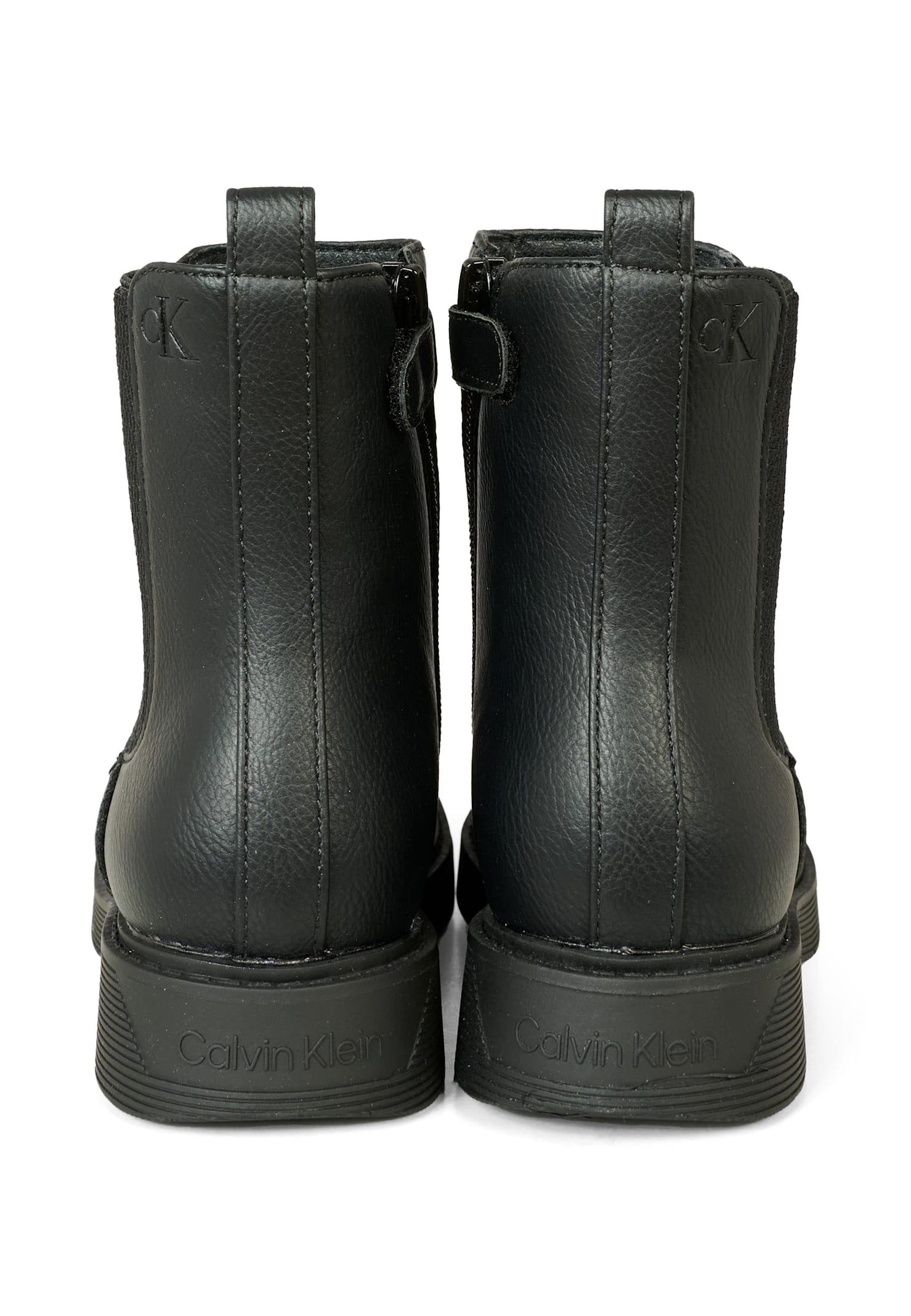 Calvin Klein Black Boots For Kids With Logo In Black