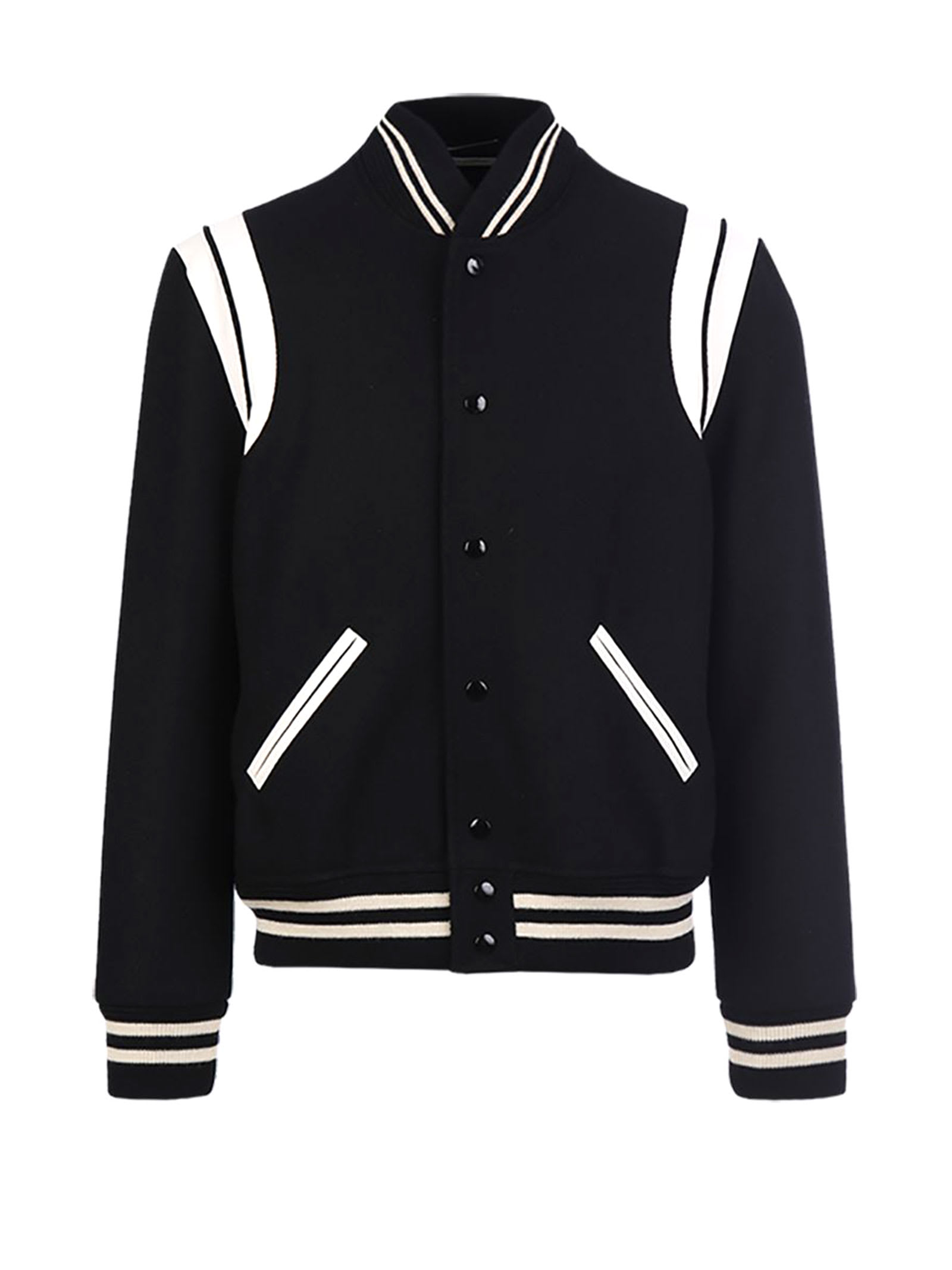 Shop Saint Laurent Jacket In Noir Blanc