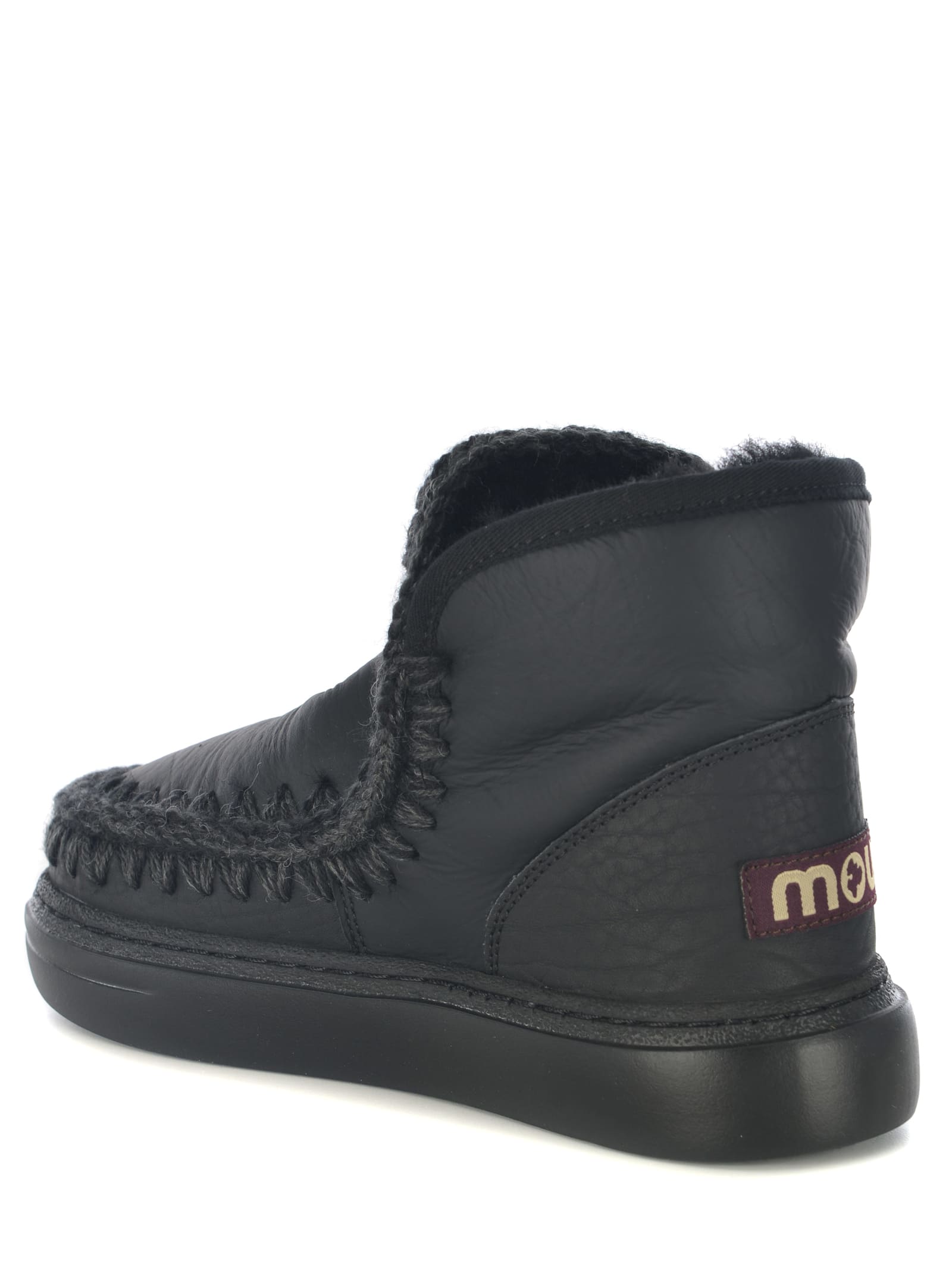 Shop Mou Boots  Eskimo Bold Made Of Genuine Leather In Black