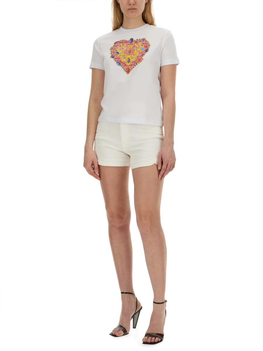 Shop Versace Jeans Couture T-shirt Heart In White