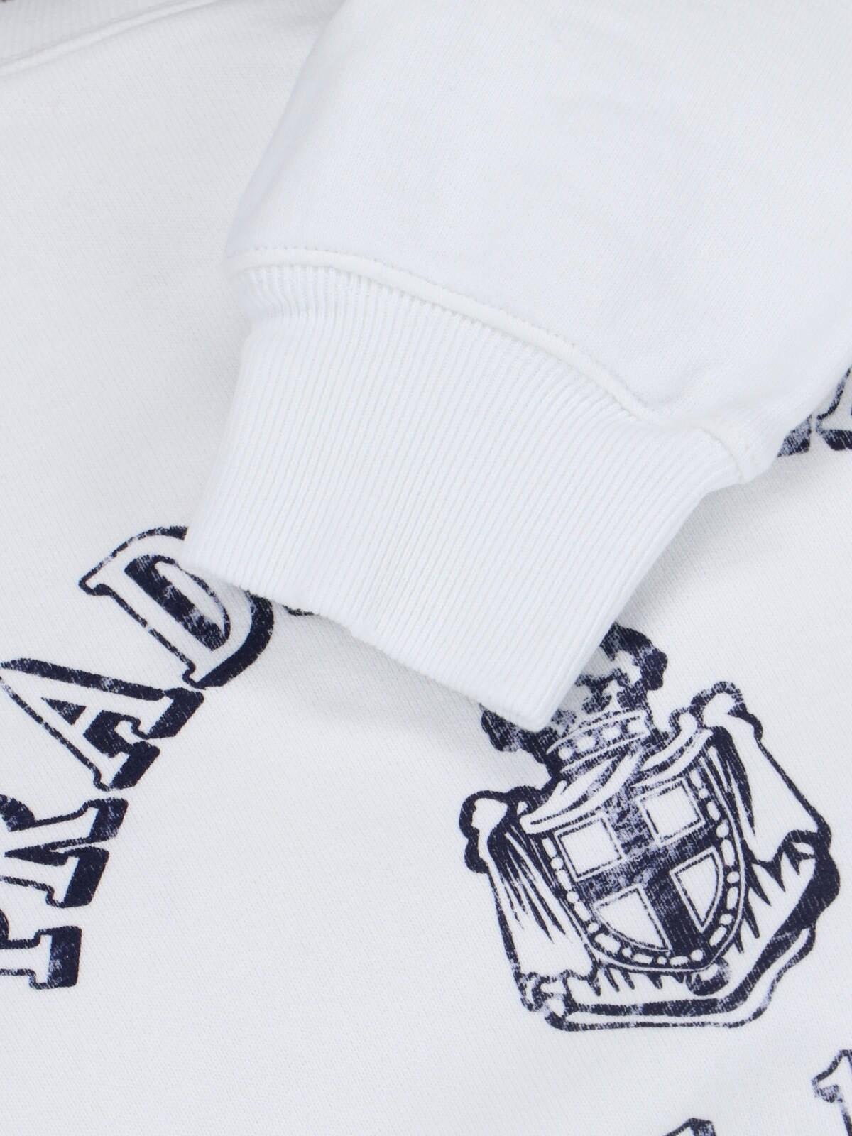 Prada Logo Crewneck Sweatshirt In White