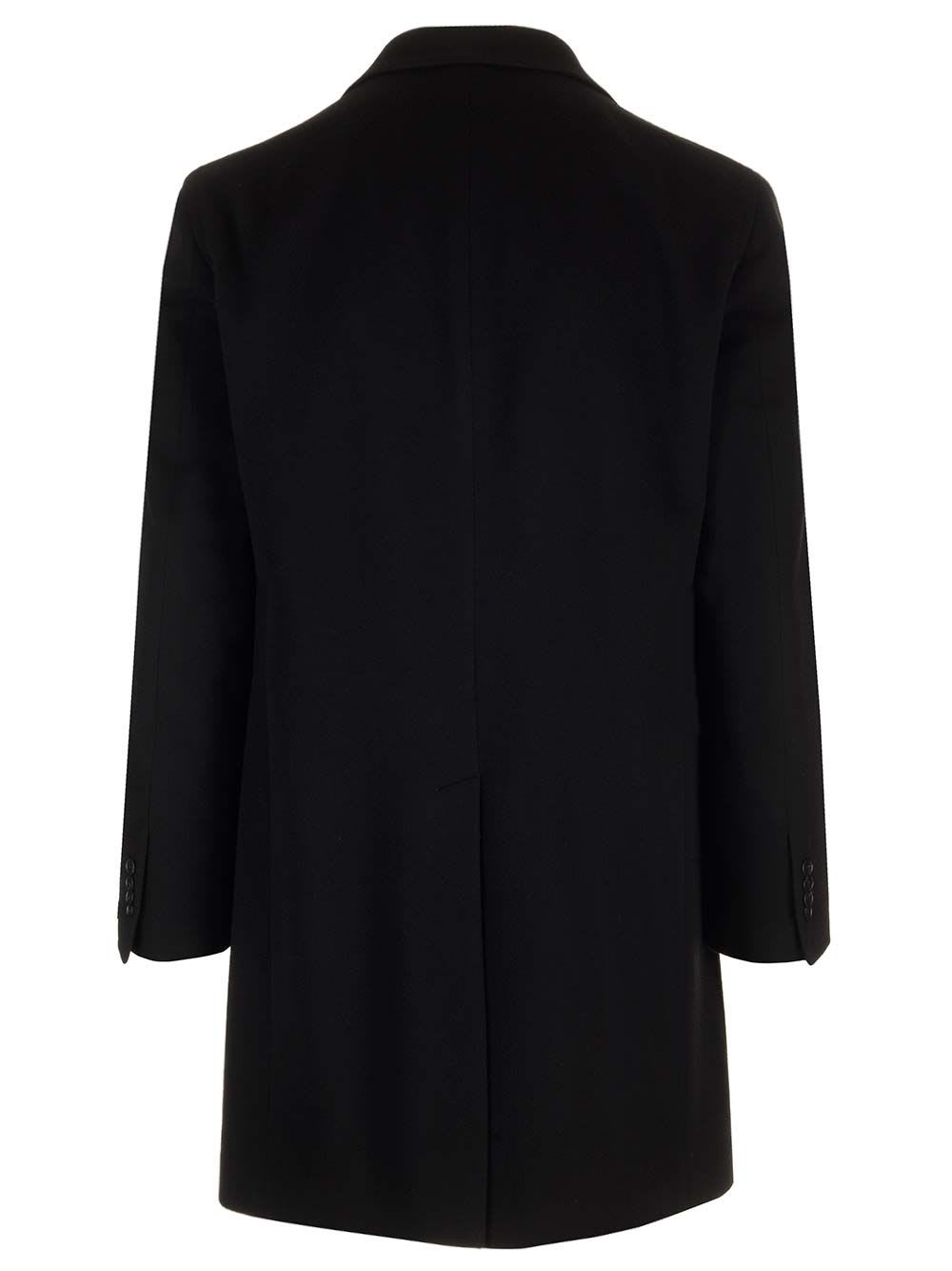 Shop Tagliatore Wool And Cashmere Coat In Black