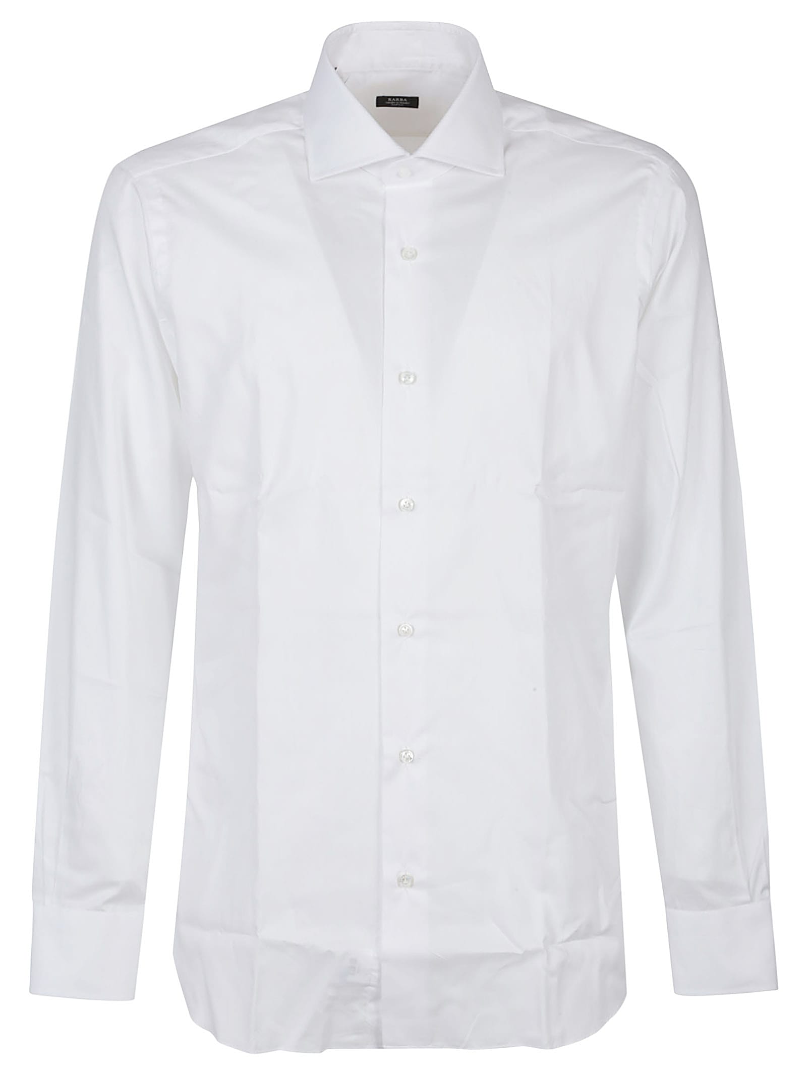 Barba Napoli Long Sleeve Neck Shirt In White