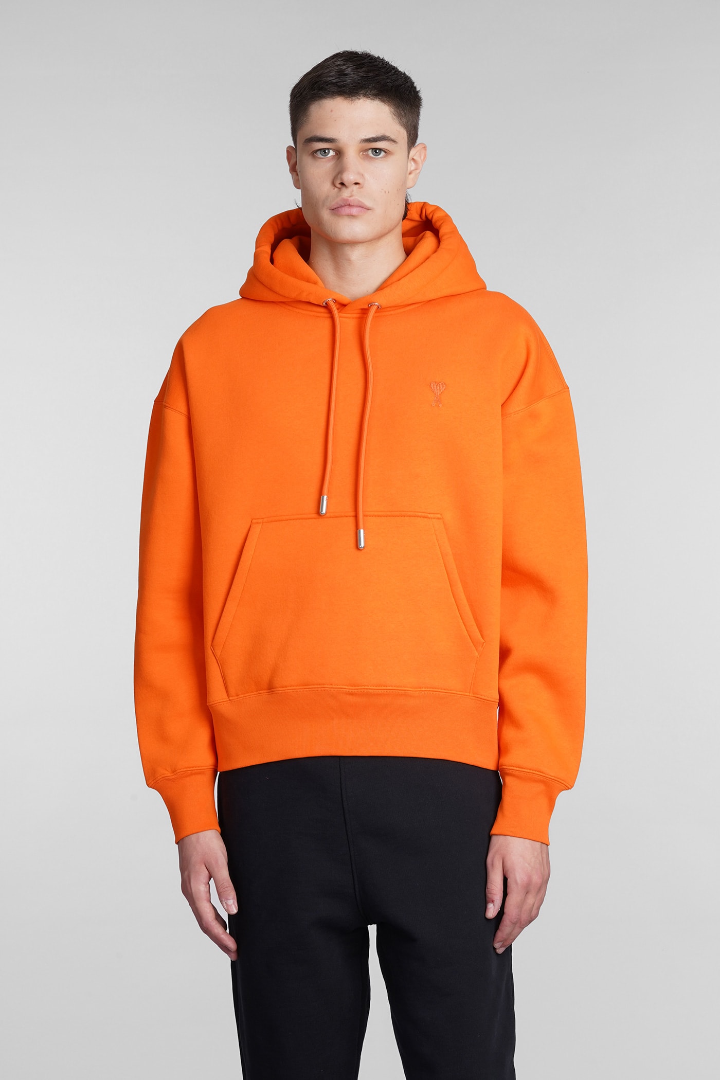Ami Alexandre Mattiussi Sweatshirt In Orange Cotton