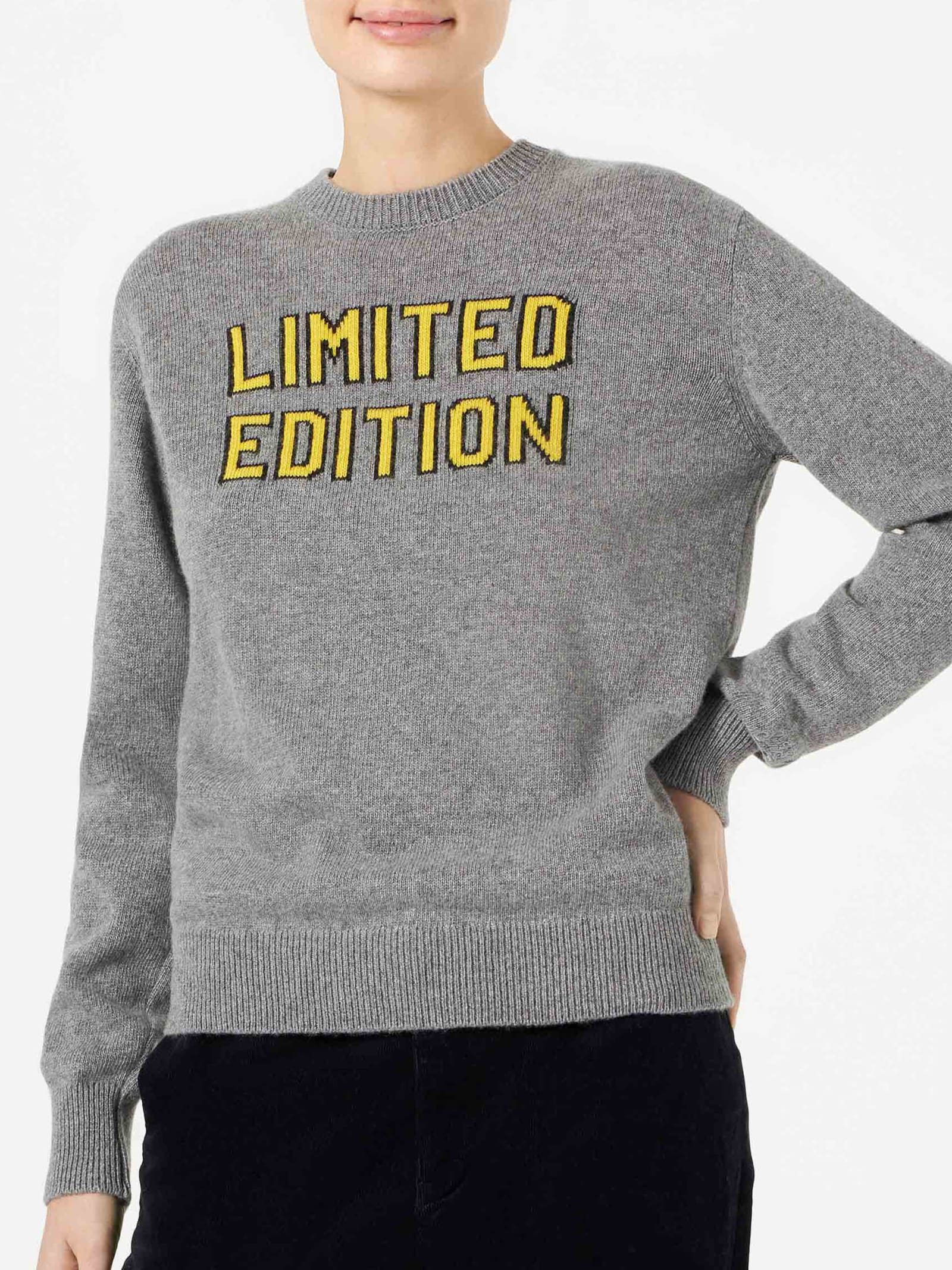 Mc2 Saint Barth Woman Sweater With Limited Edition Lettering In Grey