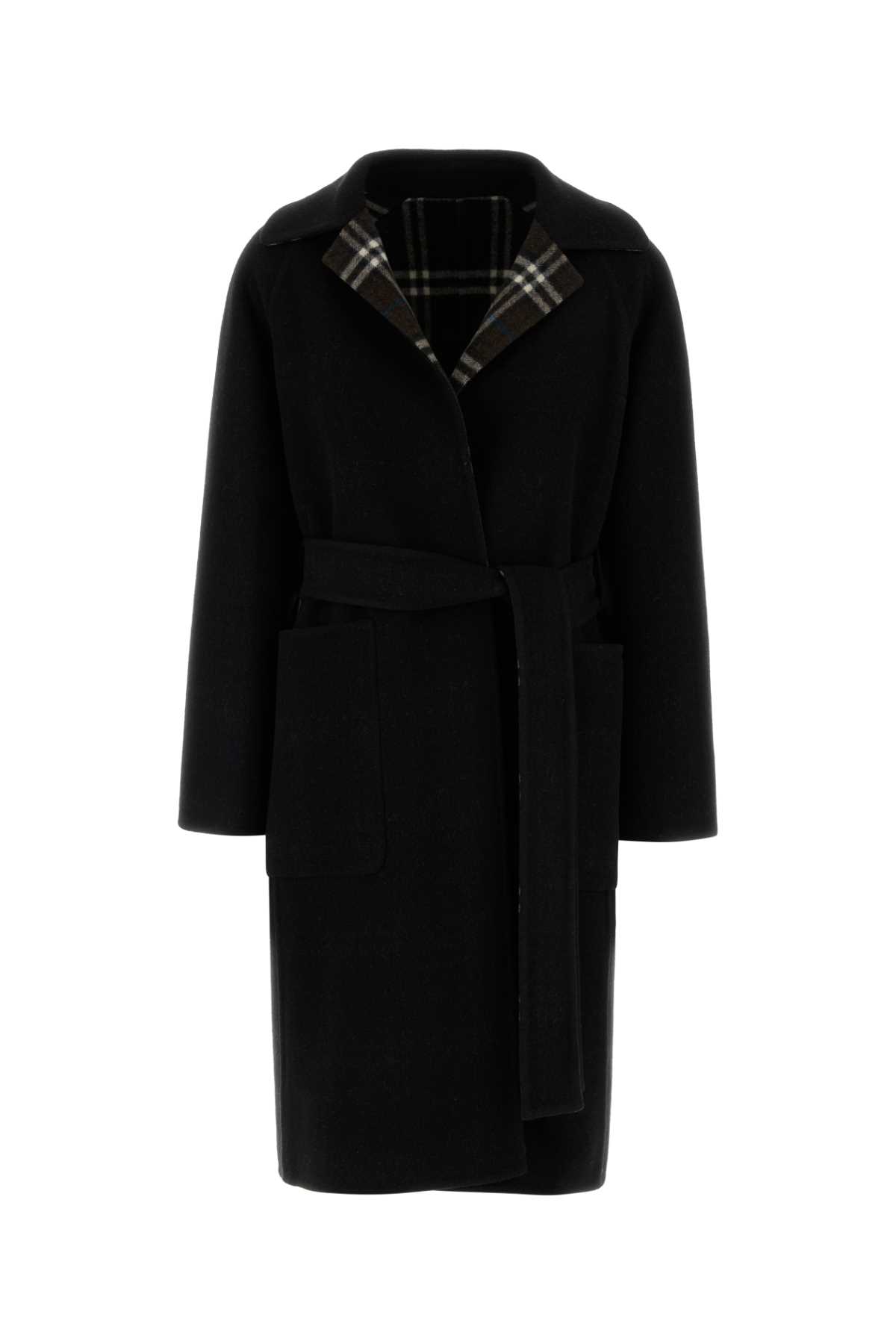 Black Wool Reversible Coat