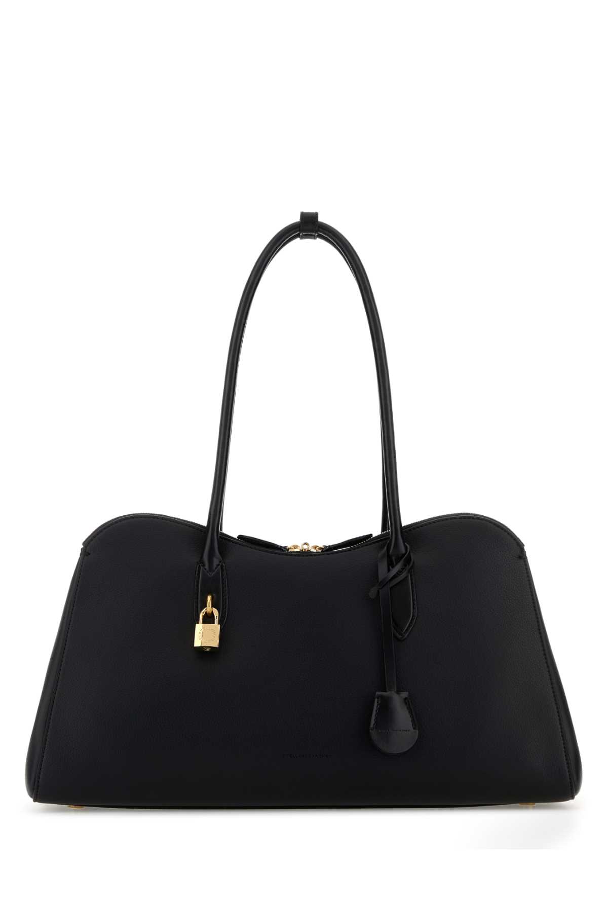 Stella Mccartney Black Synthetic Leather Ryder Shopping Bag In Black