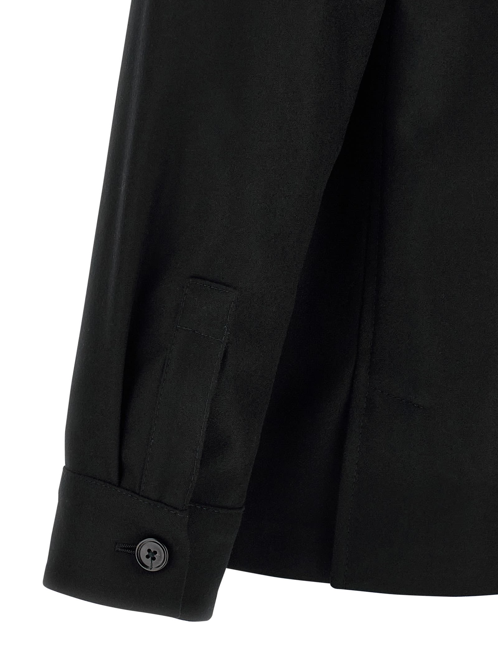 Zegna Overshirt With Collared Design And Pockets In Black