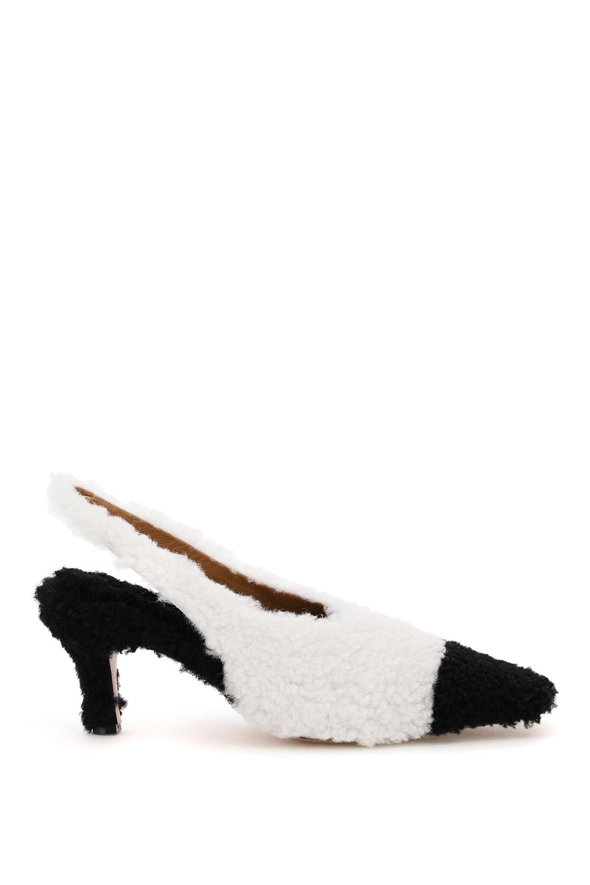 Buy Marni Two-tone Shearling Slingback Pumps online, shop Marni shoes with free shipping