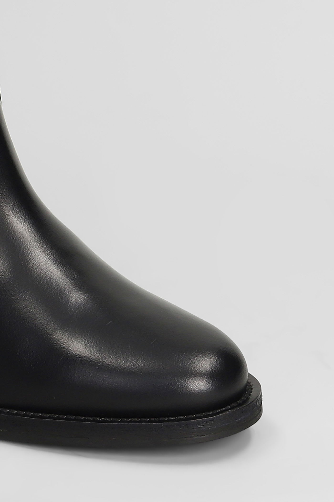 Via Roma 15 Ankle Boots Inside Wedge In Black Leather In Black