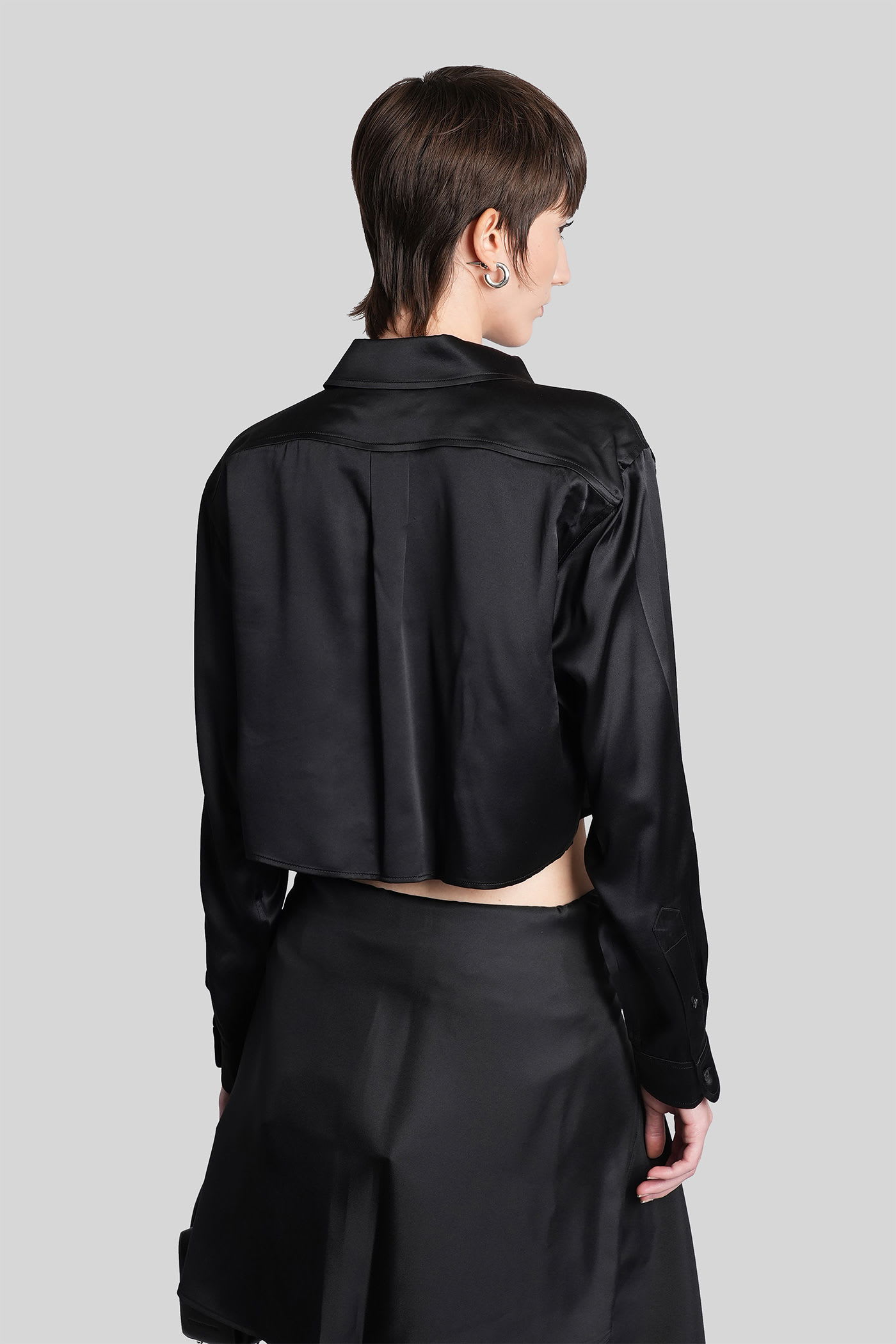 Alexander Wang Shirt In Black Silk In Black