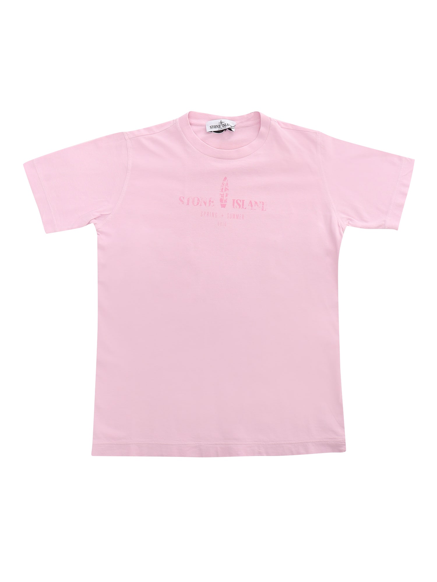 Stone Island Junior Kids' Pink T-shirt With Prints