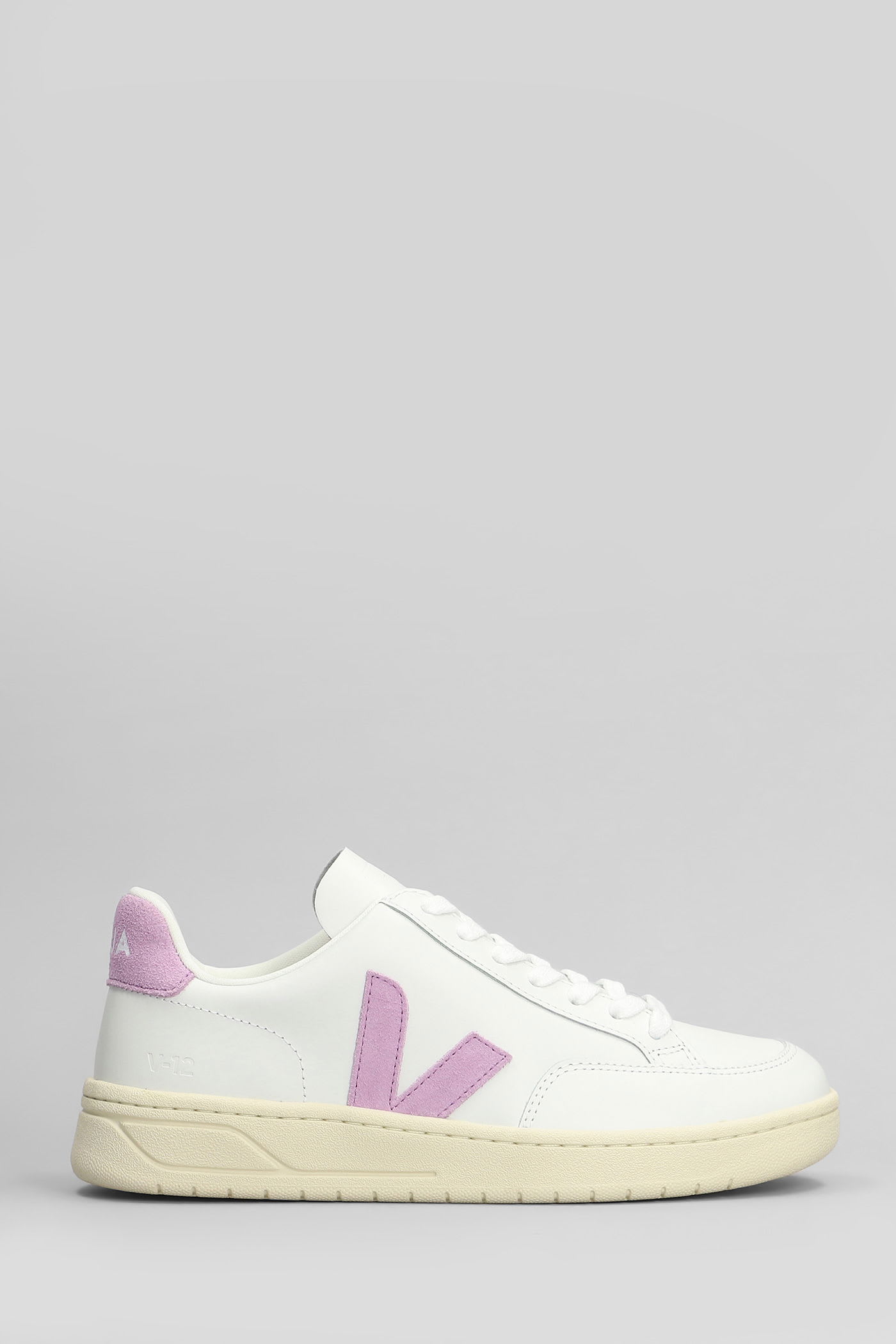 Veja V-12 Sneakers In White Leather