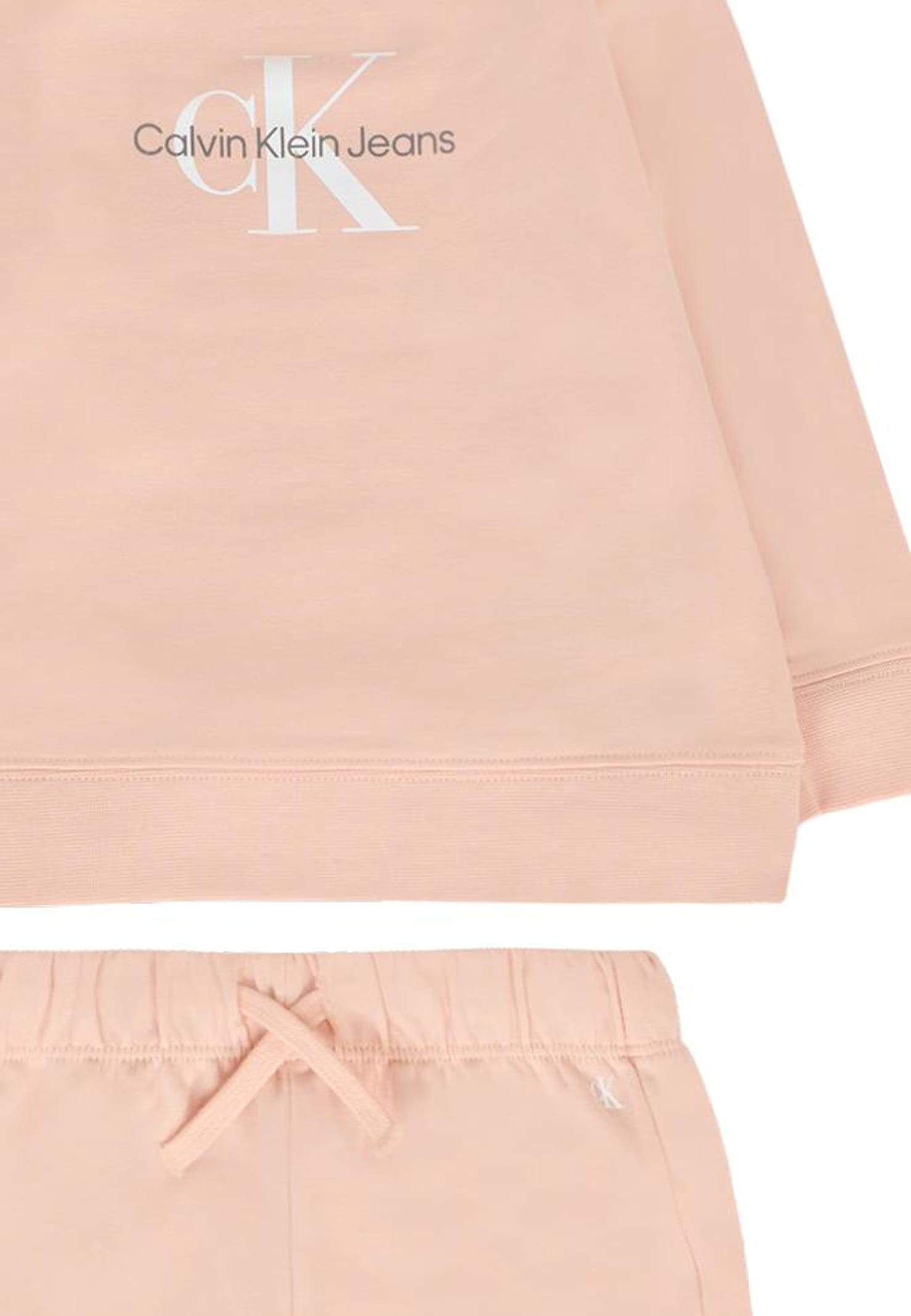 Calvin Klein Pink Suit For Baby Girl With Logo In Pink