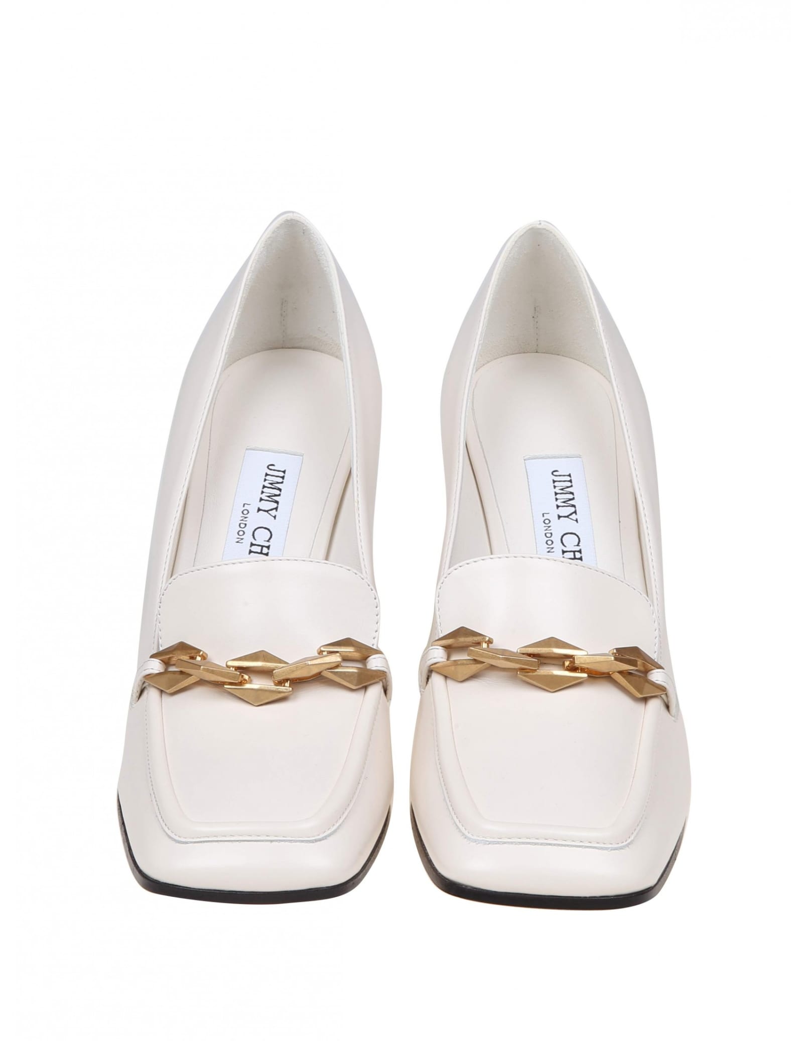 Shop Jimmy Choo Cream White Leather Pump In Milk