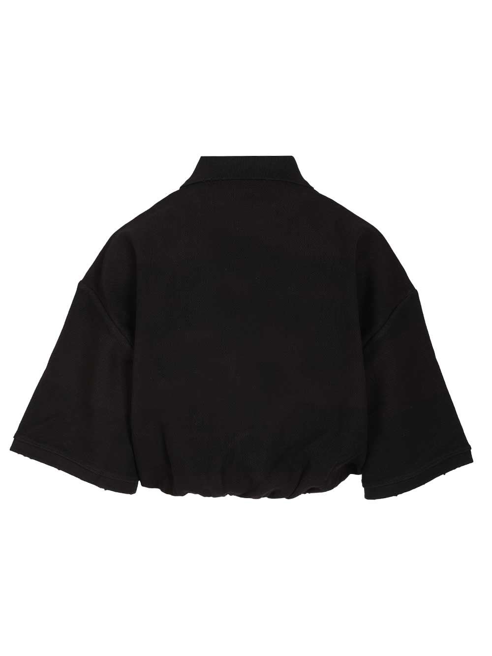 Alexander Wang T T By Alexander Wang Deconstructed Polo In Black
