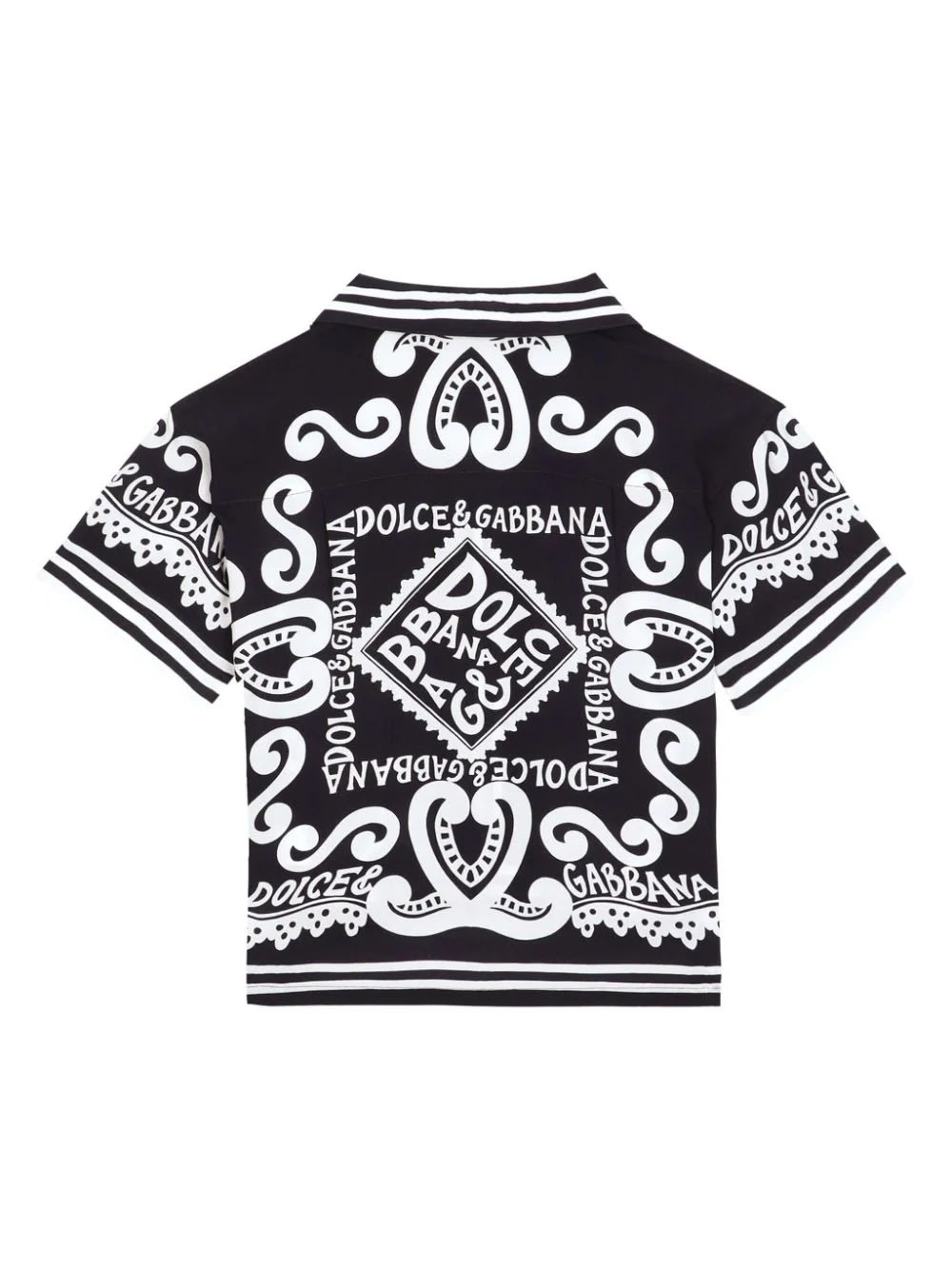Shop Dolce & Gabbana Javanese Shirt With Navy Print In Blue