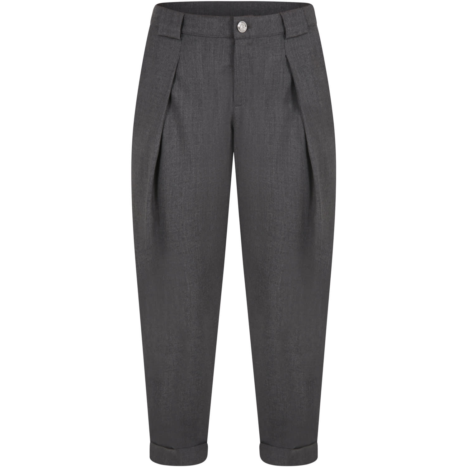 Balmain Grey Trousers For Kids With Logo