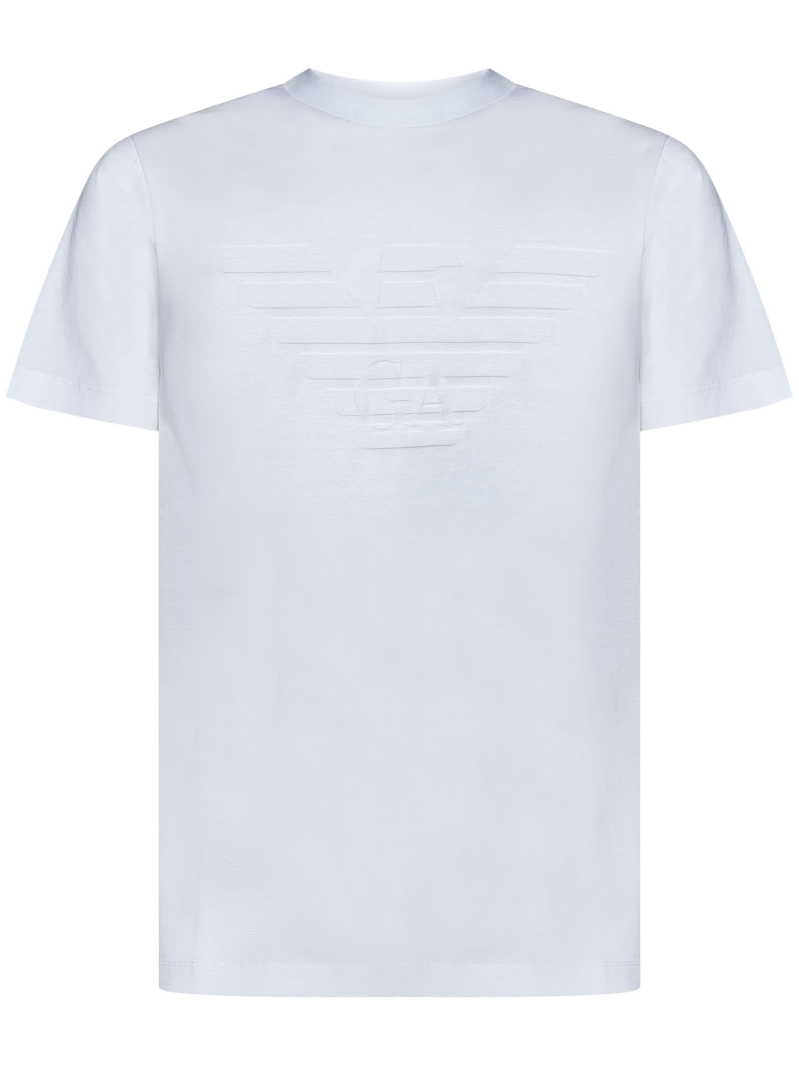 Shop Emporio Armani T-shirt In Bianco Ottico Aquila