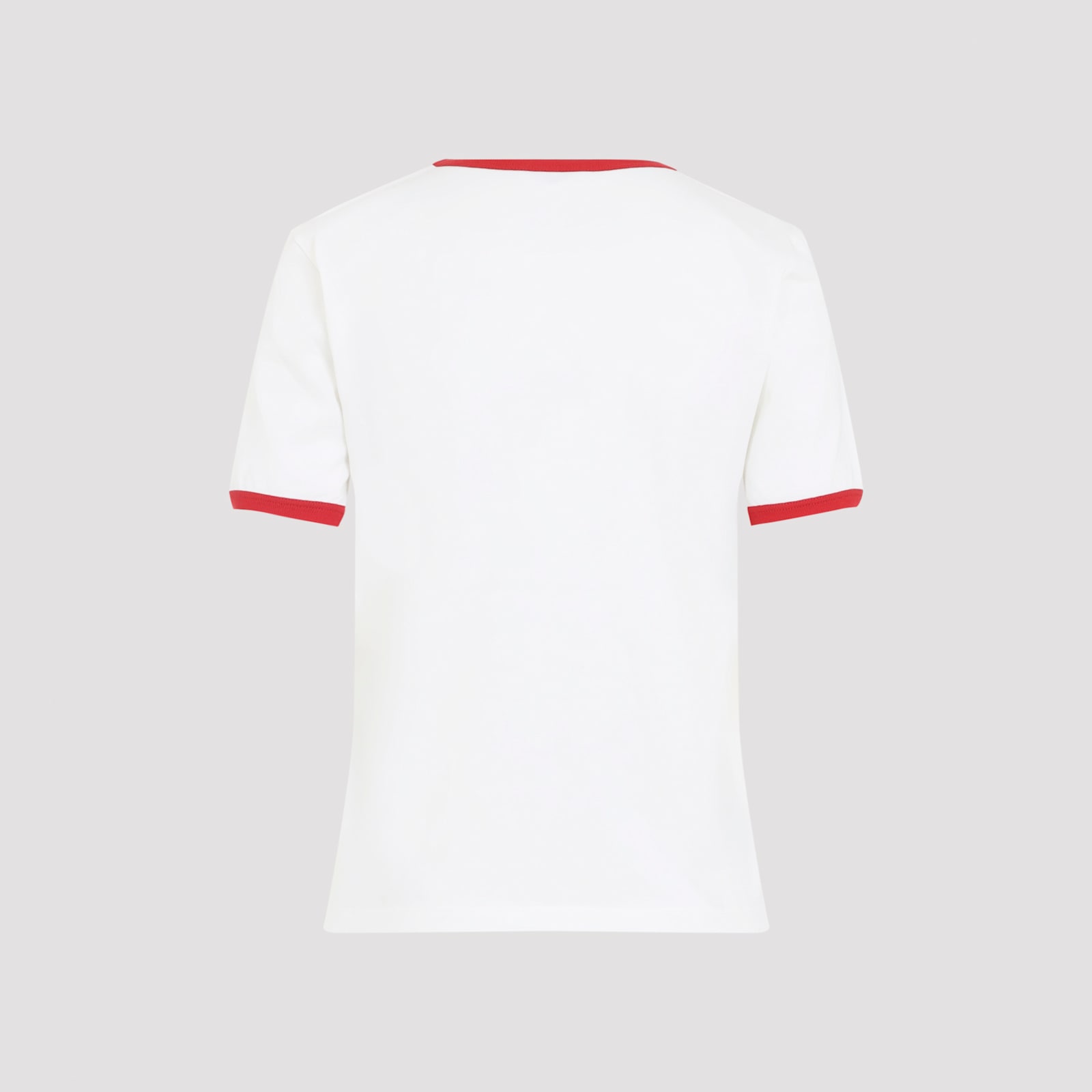 Celine Retro Inspired T-shirt Contrast Trim In White