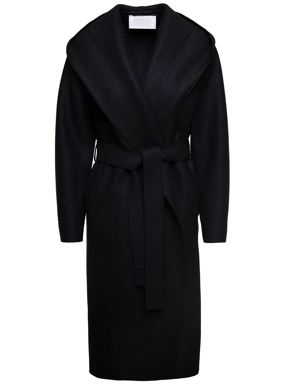 Shop Harris Wharf London Hooeded Coat In Black