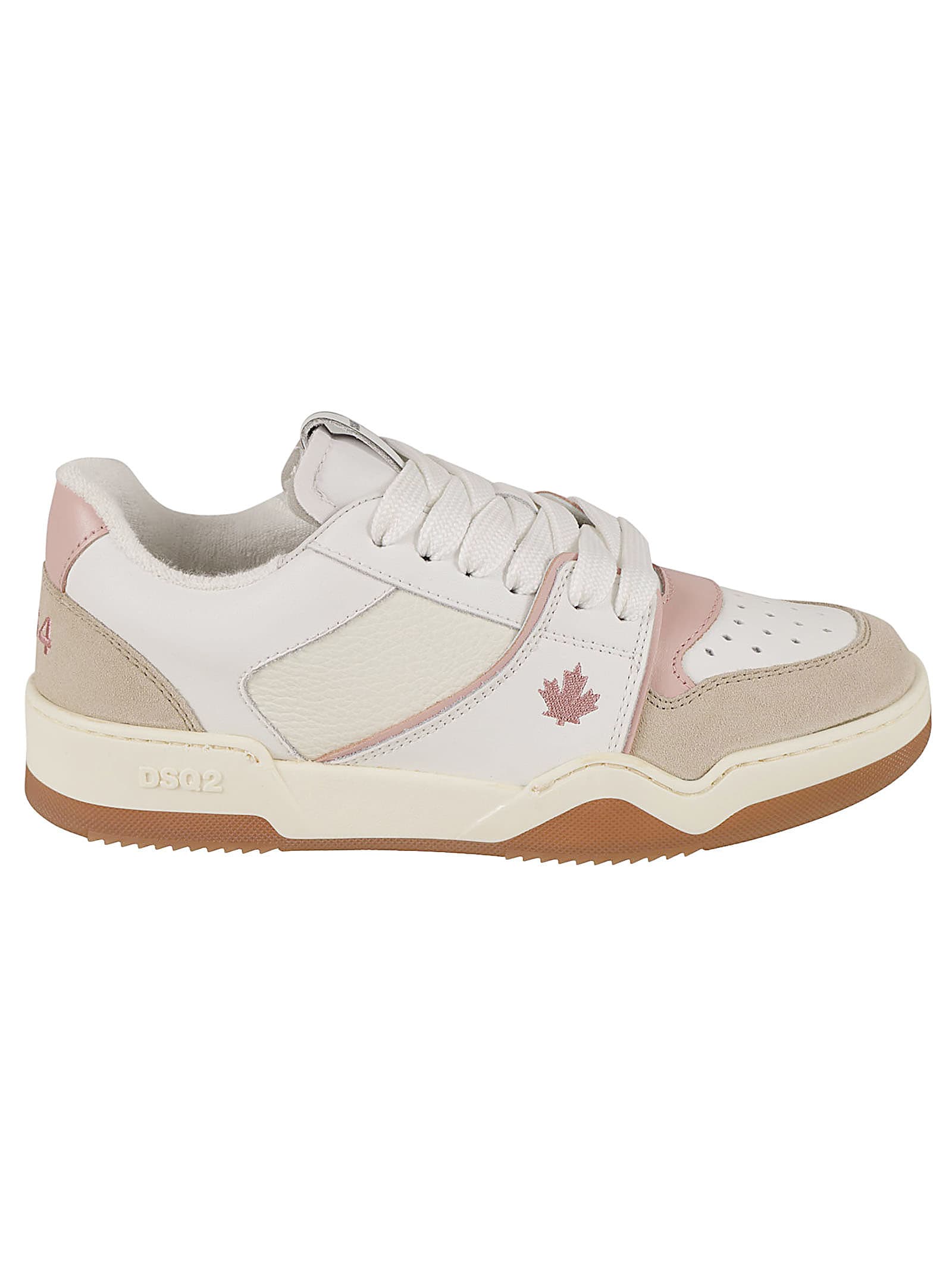 Shop Dsquared2 Spiker Sneakers In White/pink